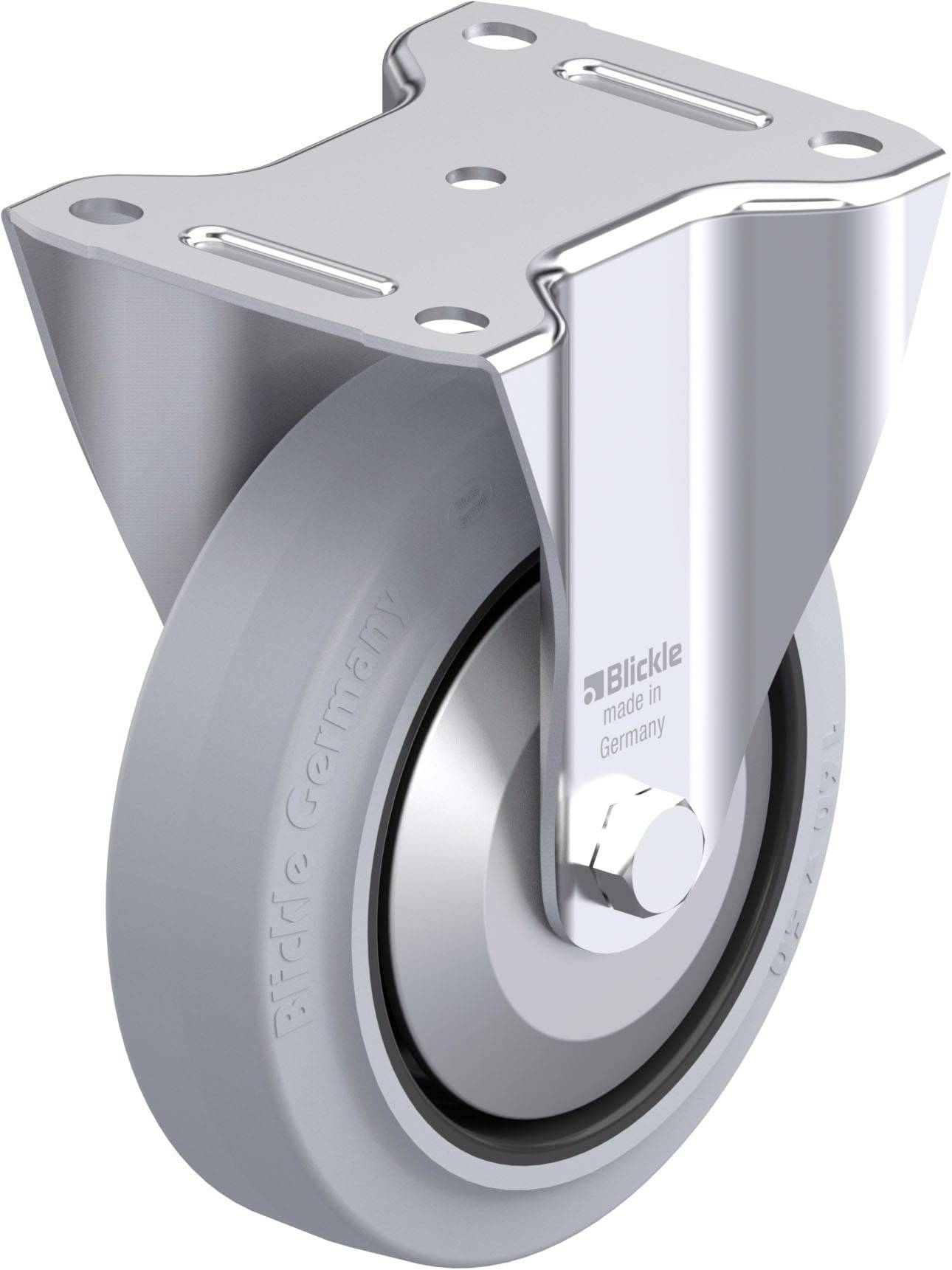 Blickle 850396 B-POEV 160XR-SG-FA Stahlblech-Bockrolle Rad-Durchmesser: 160mm Tragfähigkeit (max.): 400kg 1St.