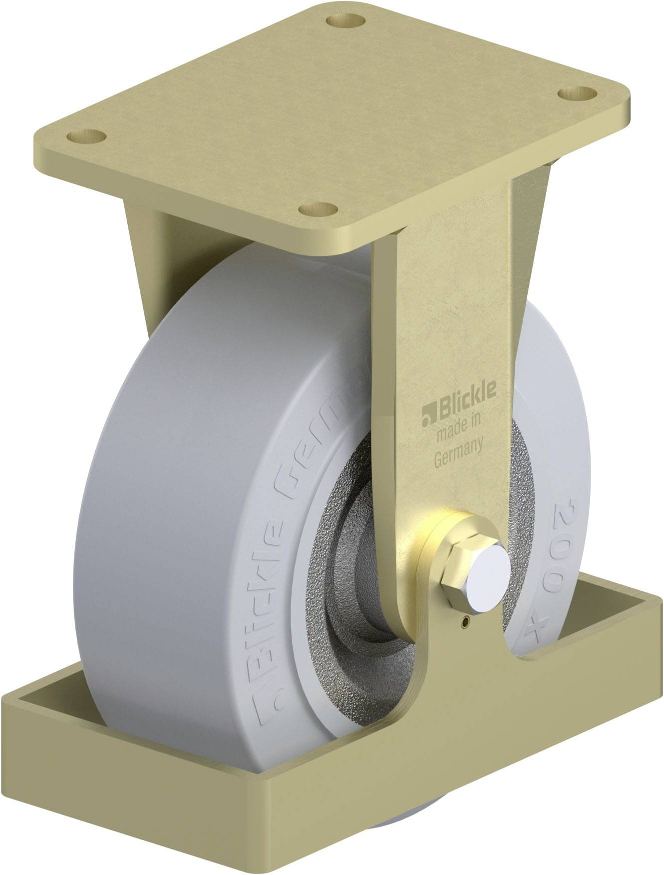 Blickle 938714 BS-SE 202K-SG-FS Schwerlast-Bockrolle Rad-Durchmesser: 200mm Tragfähigkeit (max.): 850kg 1St.