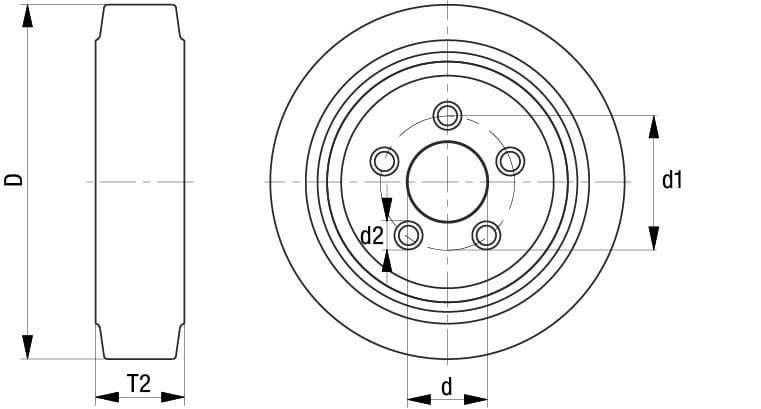 Blickle 754448 GEVA 620/6 Schwerlast-Anflanschrad Rad-Durchmesser: 620mm Tragfähigkeit (max.): 4540kg 1St.