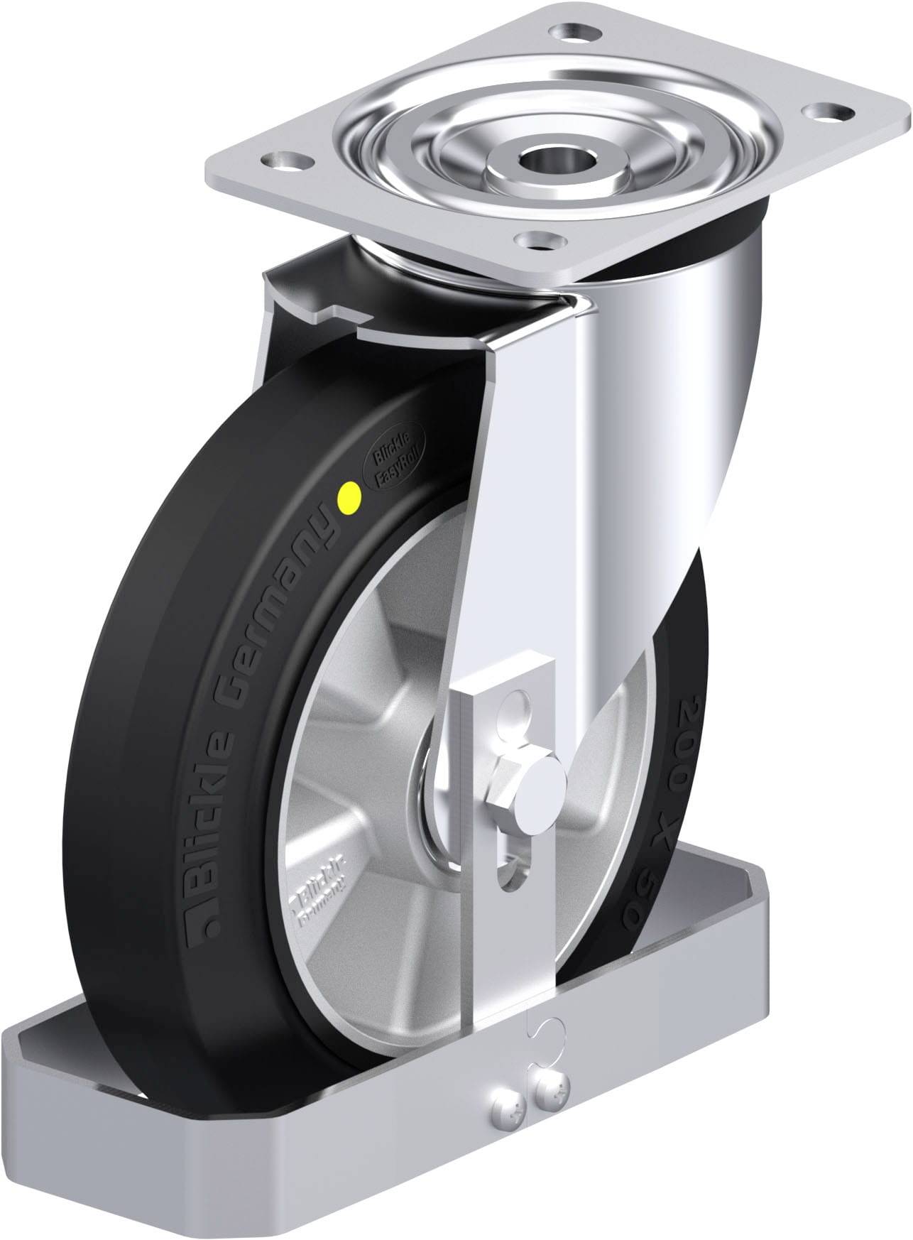 Blickle 938537 L-ALEV 200K-EL-FS Stahlblech-Lenkrolle Rad-Durchmesser: 200mm Tragfähigkeit (max.): 400kg 1St.