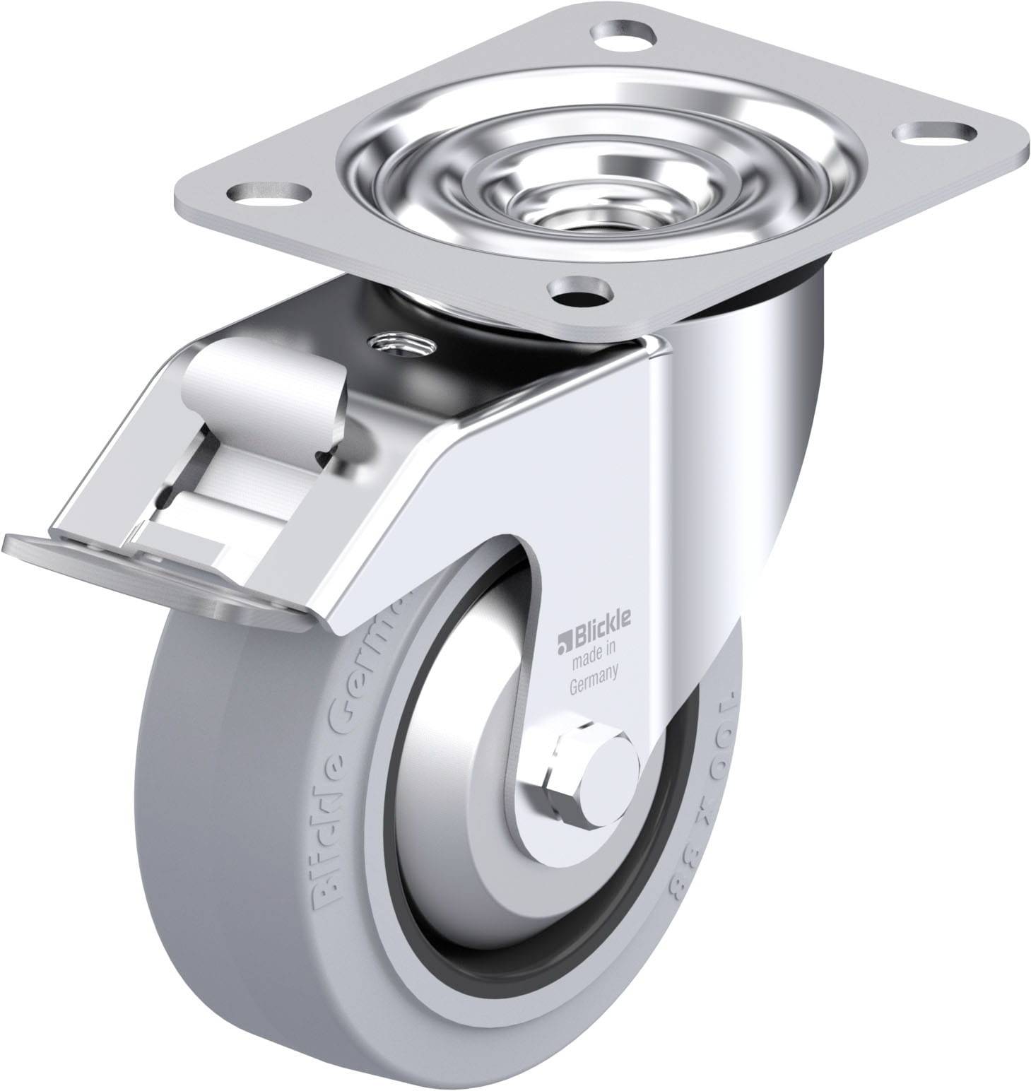 Blickle 850103 LE-POEV 100XR-FI-SG-FA Stahlblech-Lenkrolle Rad-Durchmesser: 100mm Tragfähigkeit (max.): 150kg 1St.