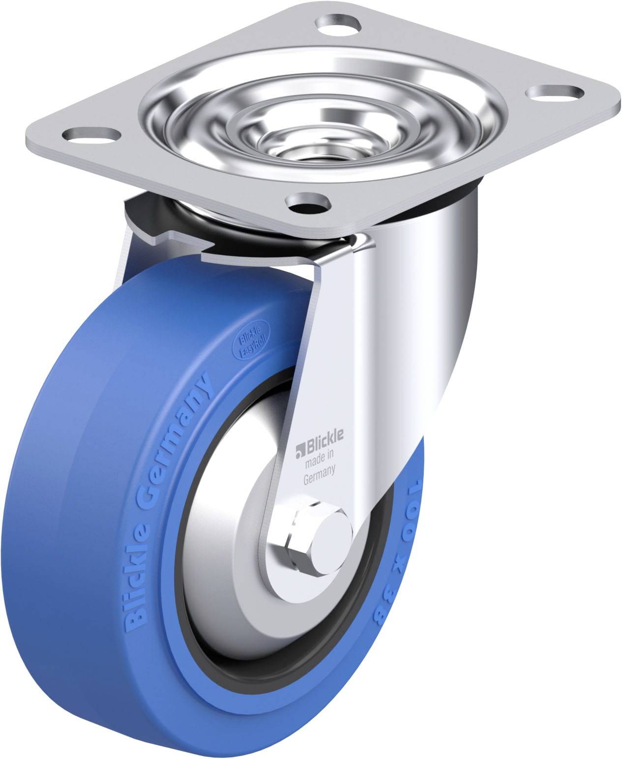 Blickle 850106 LE-POEV 100XR-SB-FA Stahlblech-Lenkrolle Rad-Durchmesser: 100mm Tragfähigkeit (max.): 150kg 1St.