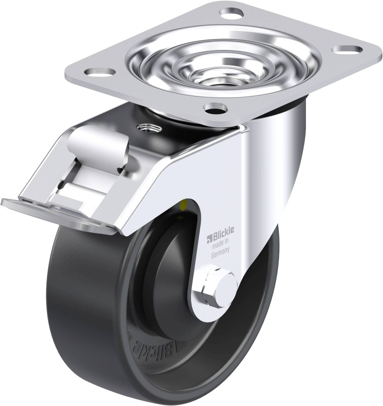 Blickle 953155 LE-PP 100KA-FI-EL Stahlblech-Lenkrolle Rad-Durchmesser: 100mm Tragfähigkeit (max.): 150kg 1St.