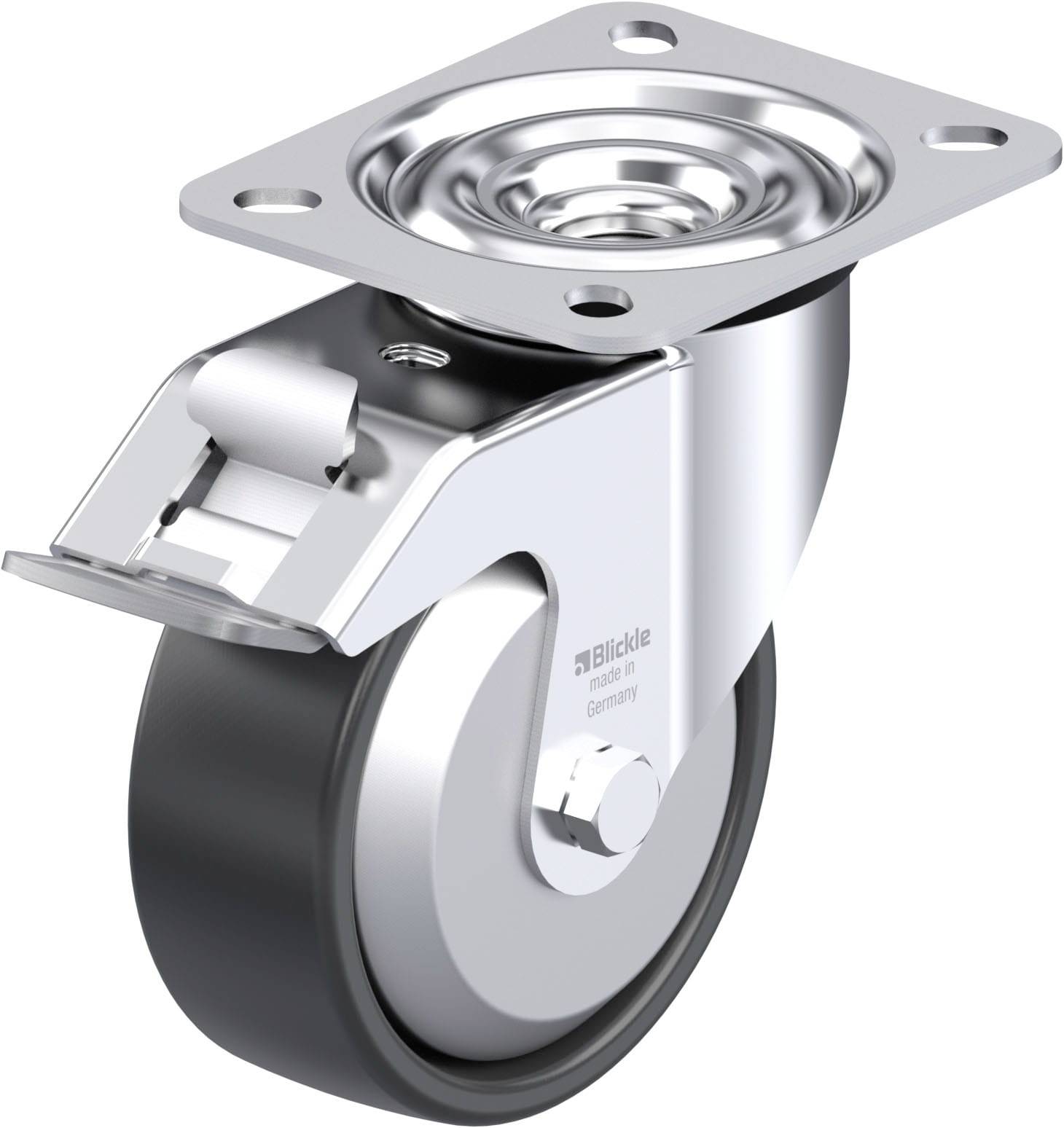 Blickle 953157 LE-PP 100KA-FI-FA Stahlblech-Lenkrolle Rad-Durchmesser: 100mm Tragfähigkeit (max.): 150kg 1St.