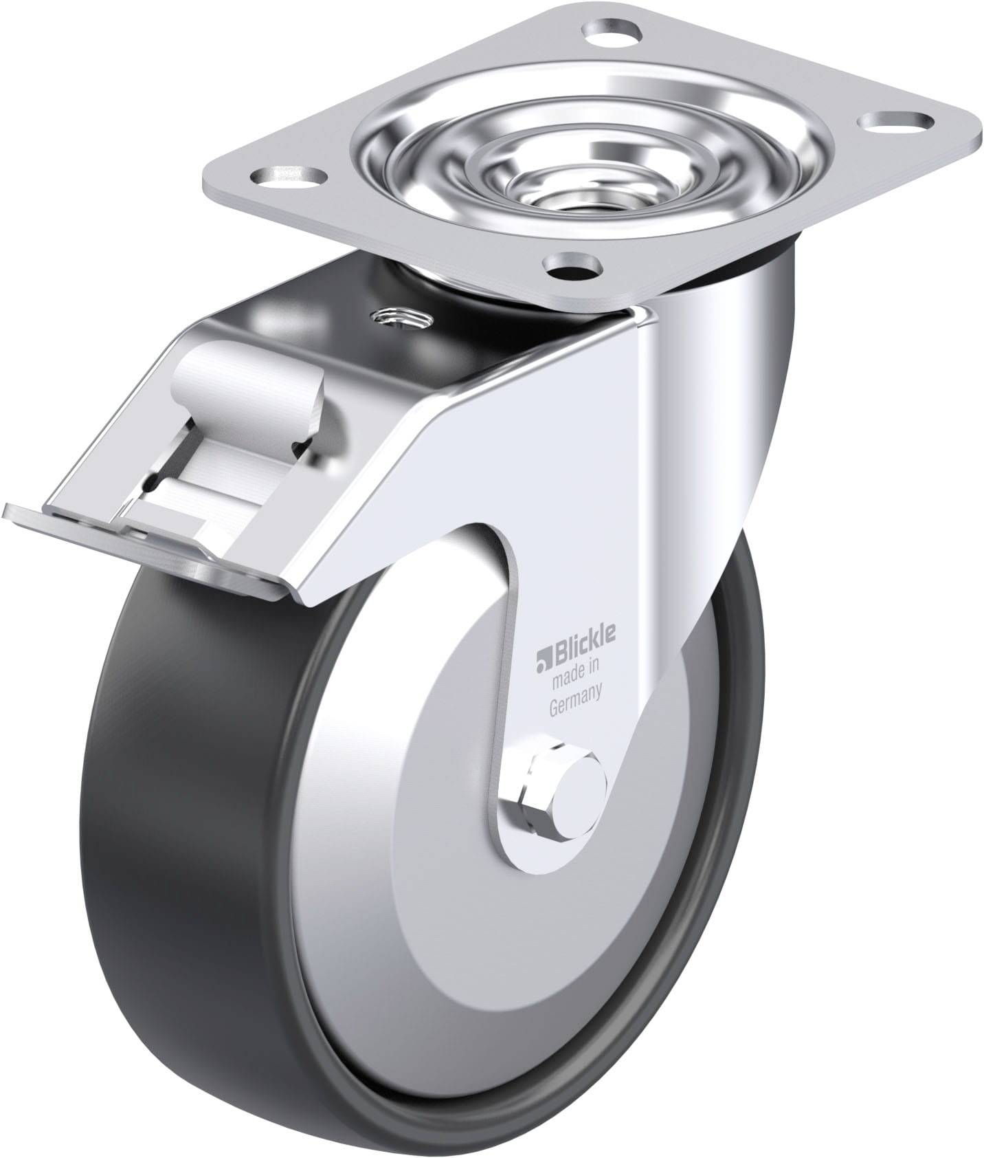 Blickle 749661 LE-PP 125R-FI-FA Stahlblech-Lenkrolle Rad-Durchmesser: 125mm Tragfähigkeit (max.): 150kg 1St.