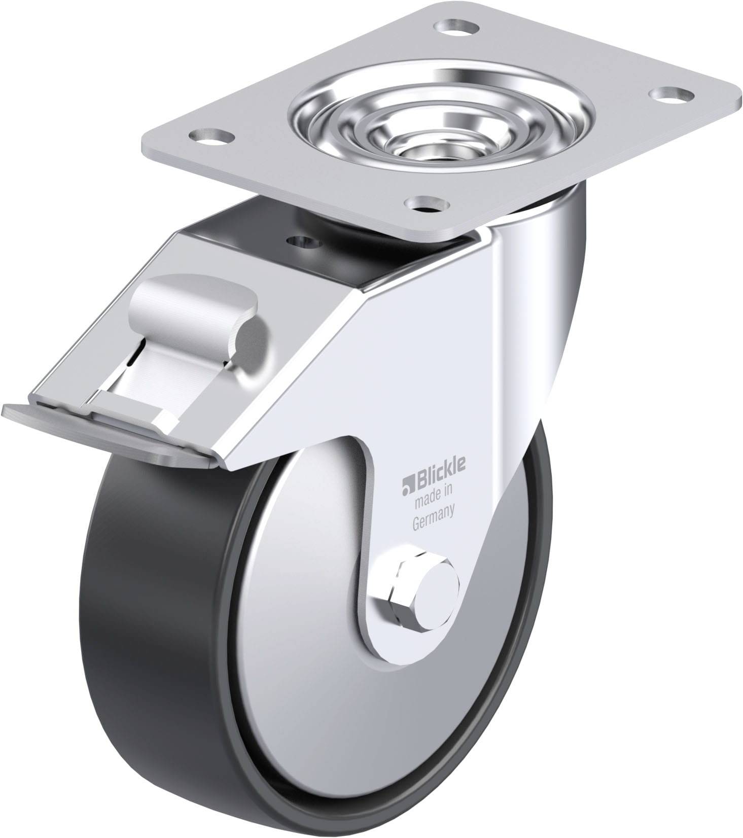 Blickle 743035 LE-PP 150G-FI-FA Stahlblech-Lenkrolle Rad-Durchmesser: 150mm Tragfähigkeit (max.): 300kg 1St.