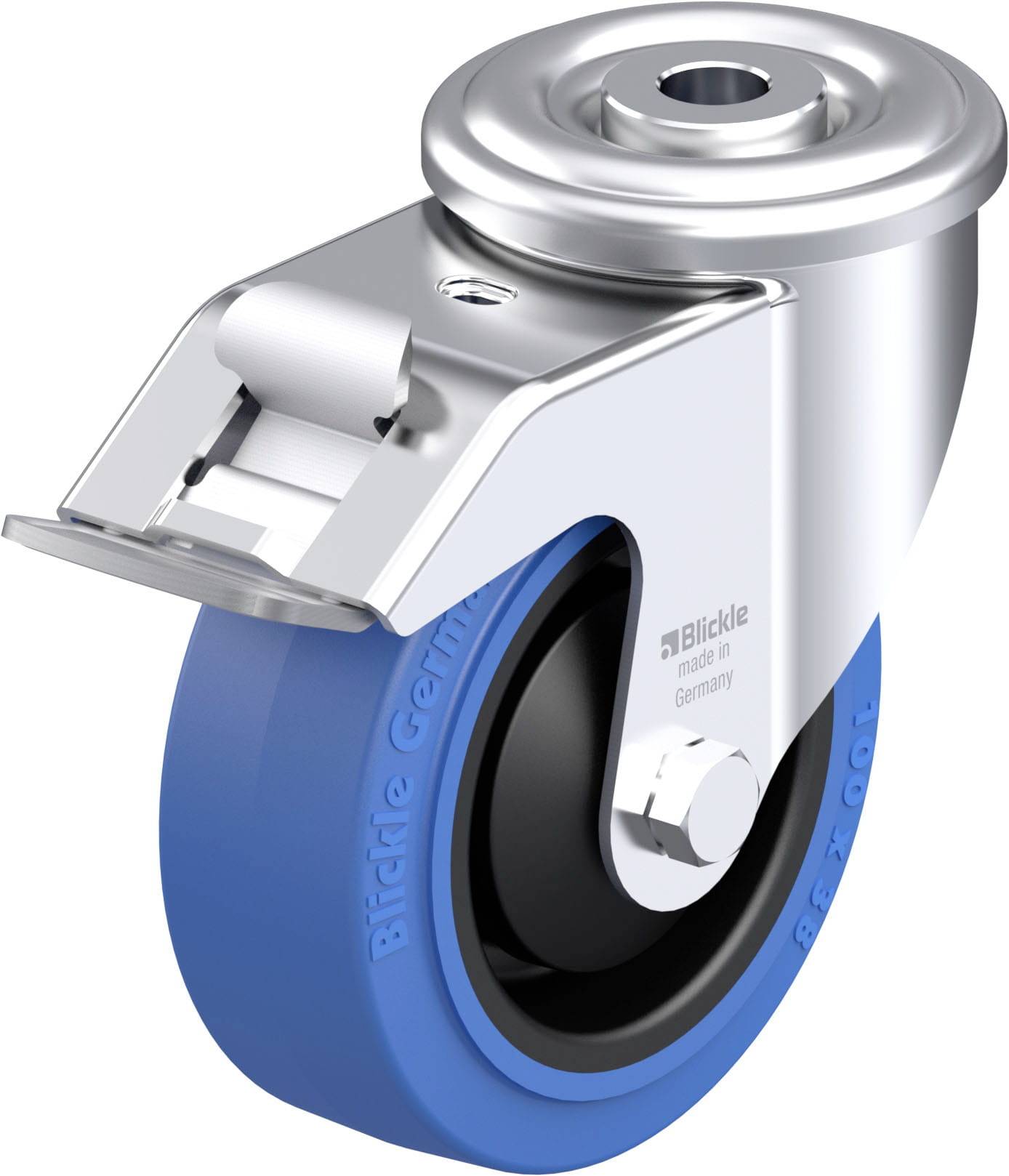 Blickle 739638 LER-POEV 100KA-FI-SB Stahlblech-Lenkrolle Rad-Durchmesser: 100mm Tragfähigkeit (max.): 150kg 1St.