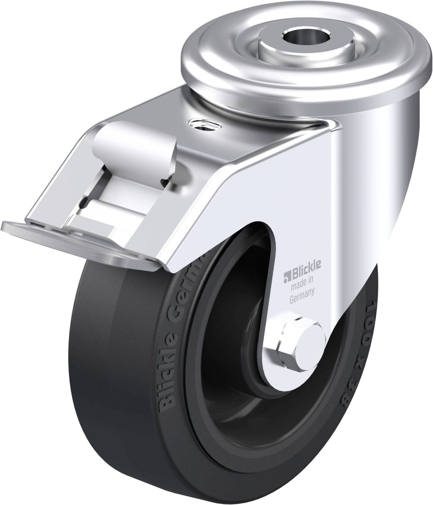 Blickle 741057 LER-POEV 100R-FI Stahlblech-Lenkrolle Rad-Durchmesser: 100mm Tragfähigkeit (max.): 150kg 1St.