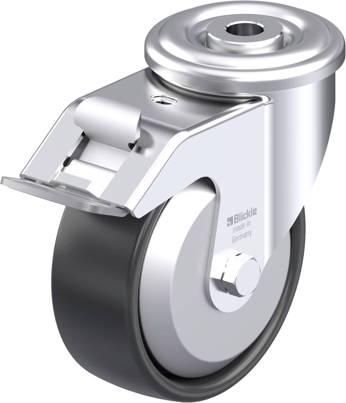 Blickle 749771 LER-PP 100R-FI-FA Stahlblech-Lenkrolle Rad-Durchmesser: 100mm Tragfähigkeit (max.): 150kg 1St.