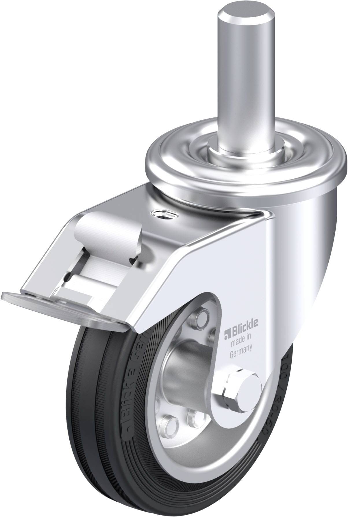 Blickle 576553 LEZ-VE 100R-FI Stahlblech-Lenkrolle Rad-Durchmesser: 100mm Tragfähigkeit (max.): 70kg 1St.