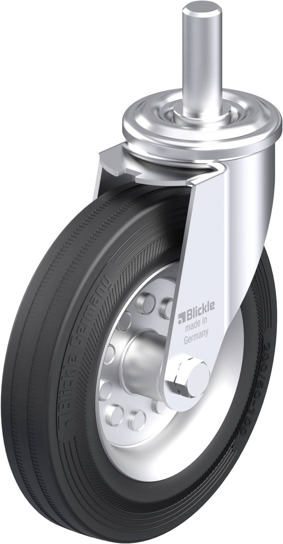 Blickle 576793 LEZ-VE 200R-22 Stahlblech-Lenkrolle Rad-Durchmesser: 200mm Tragfähigkeit (max.): 205kg 1St.