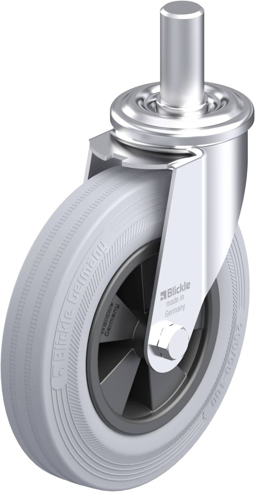 Blickle 654137 LEZ-VPP 200G-27-SG Stahlblech-Lenkrolle Rad-Durchmesser: 200mm Tragfähigkeit (max.): 205kg 1St.