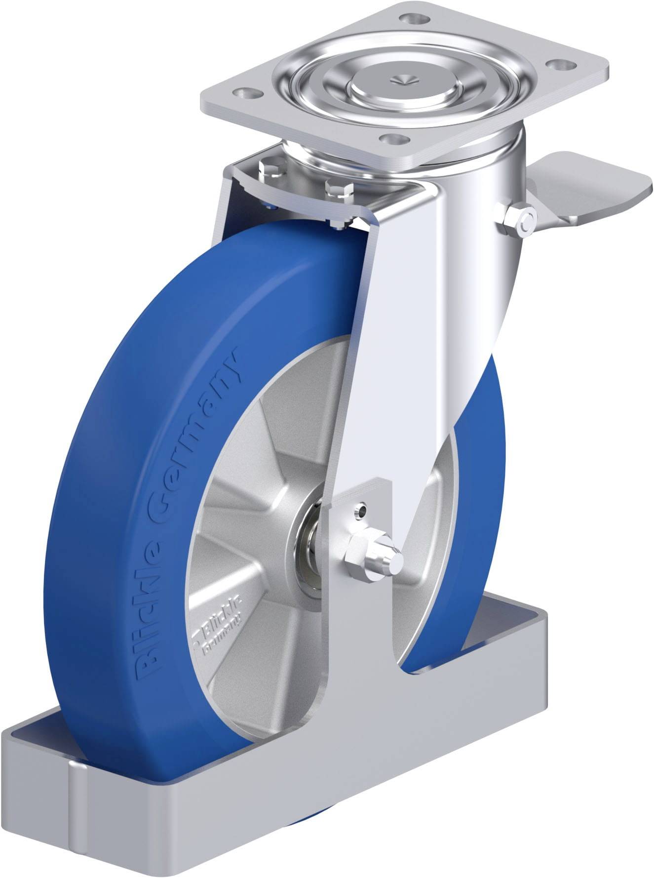 Blickle 908197 LH-ALBS 250K-ST-FS Stahlblech-Lenkrolle Rad-Durchmesser: 250mm Tragfähigkeit (max.): 850kg 1St.