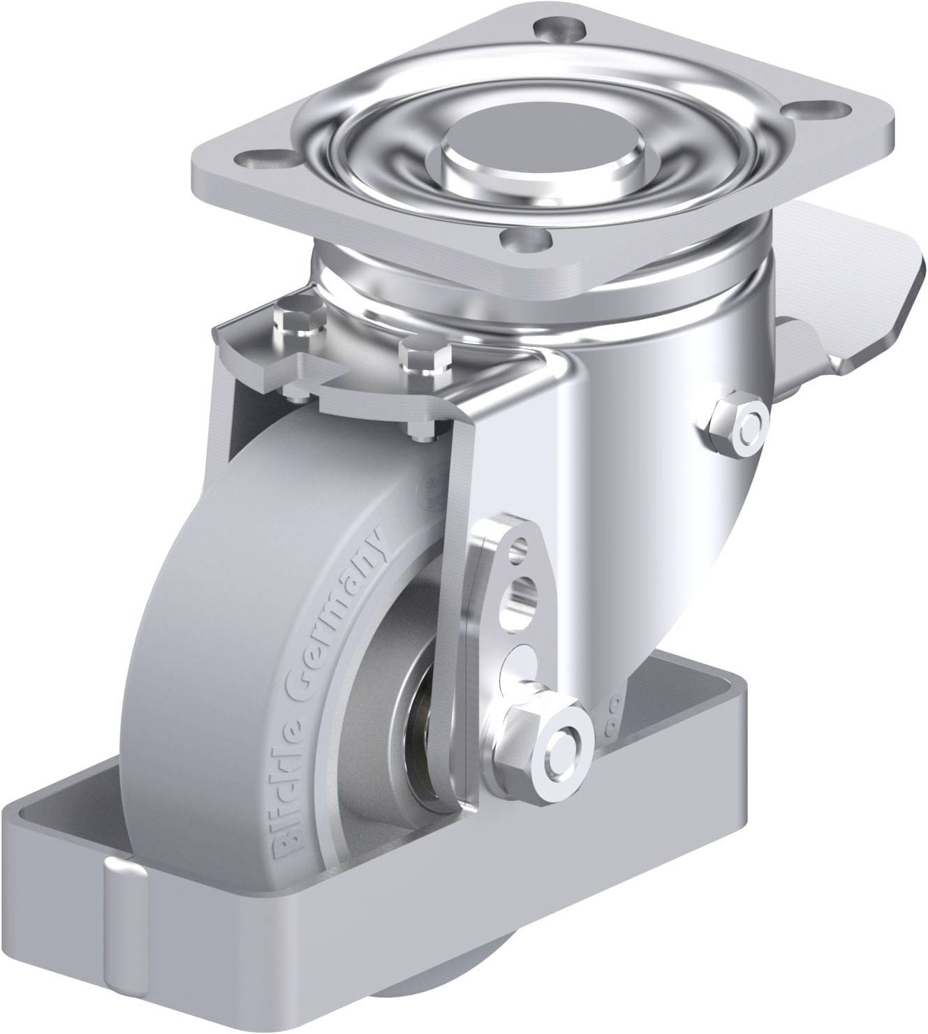 Blickle 938579 LH-ALEV 100K-1-ST-SG-FS Stahlblech-Lenkrolle Rad-Durchmesser: 100mm Tragfähigkeit (max.): 200kg 1St.