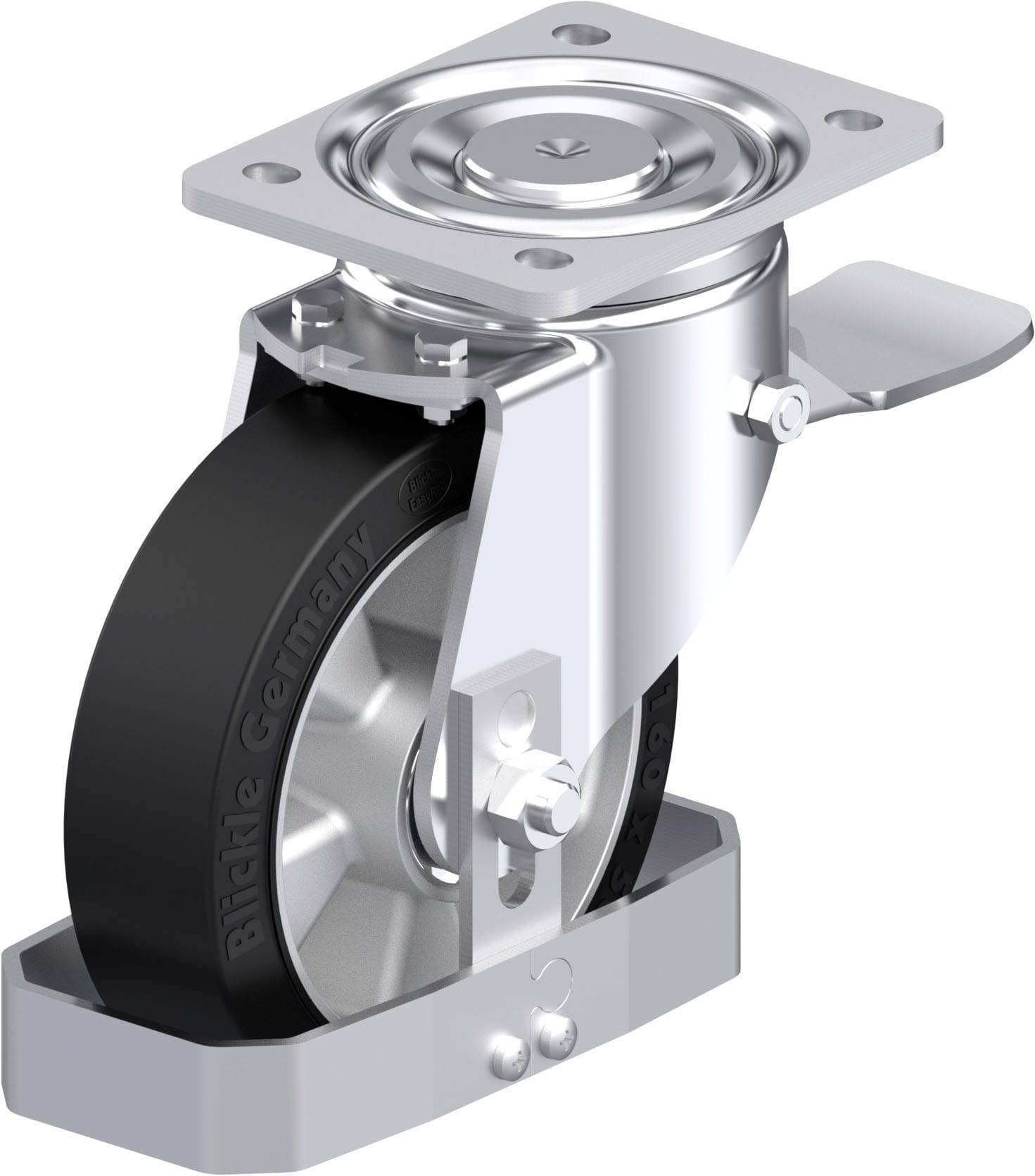 Blickle 938631 LH-ALEV 160K-ST-FS Stahlblech-Lenkrolle Rad-Durchmesser: 160mm Tragfähigkeit (max.): 400kg 1St.