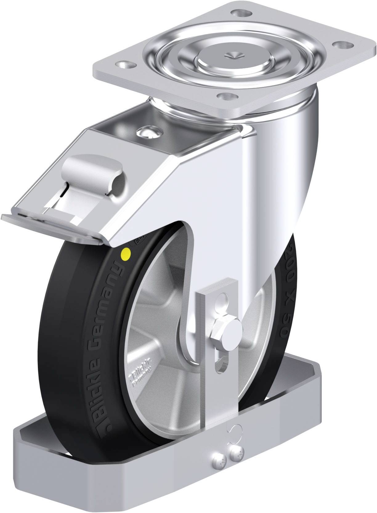 Blickle 879371 LH-ALEV 200K-FI-EL-FS Stahlblech-Lenkrolle Rad-Durchmesser: 200mm Tragfähigkeit (max.): 500kg 1St.