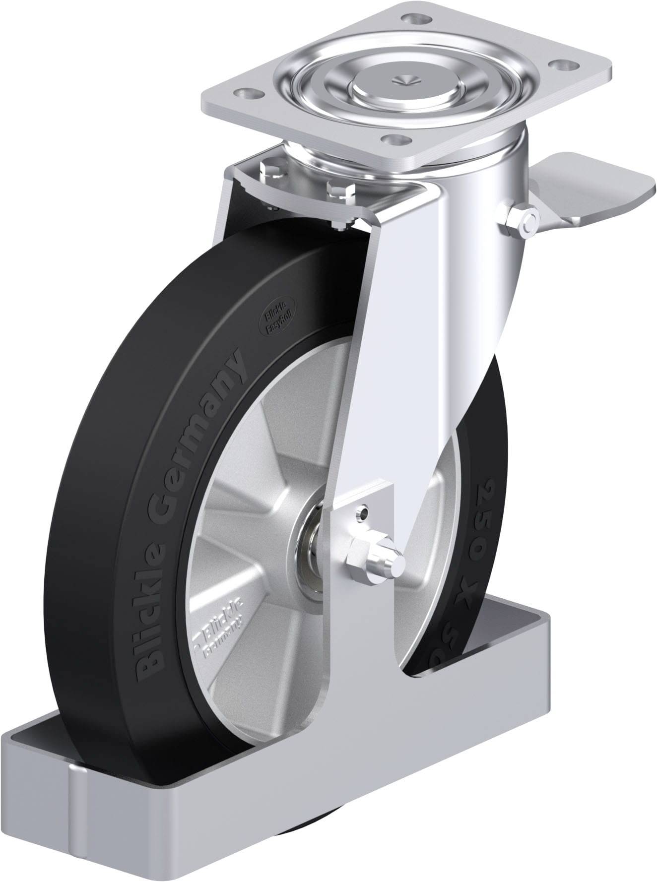 Blickle 938665 LH-ALEV 250K-ST-FS Stahlblech-Lenkrolle Rad-Durchmesser: 250mm Tragfähigkeit (max.): 650kg 1St.