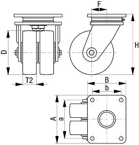 Blickle 942198 LHD-ALB 125K Stahlblech-Doppel-Lenkrolle Rad-Durchmesser: 125mm Tragfähigkeit (max.): 900kg 1St.