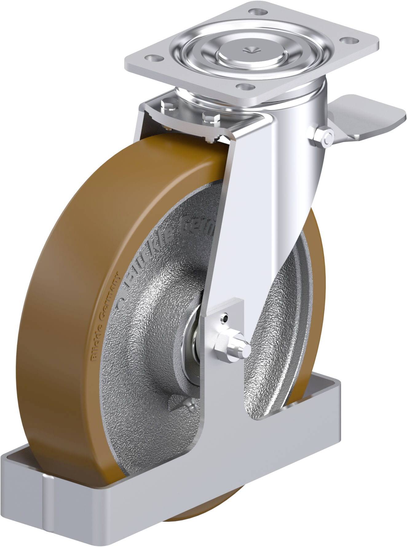 Blickle 939554 LH-GB 250K-ST-FS Stahlblech-Lenkrolle Rad-Durchmesser: 250mm Tragfähigkeit (max.): 900kg 1St.