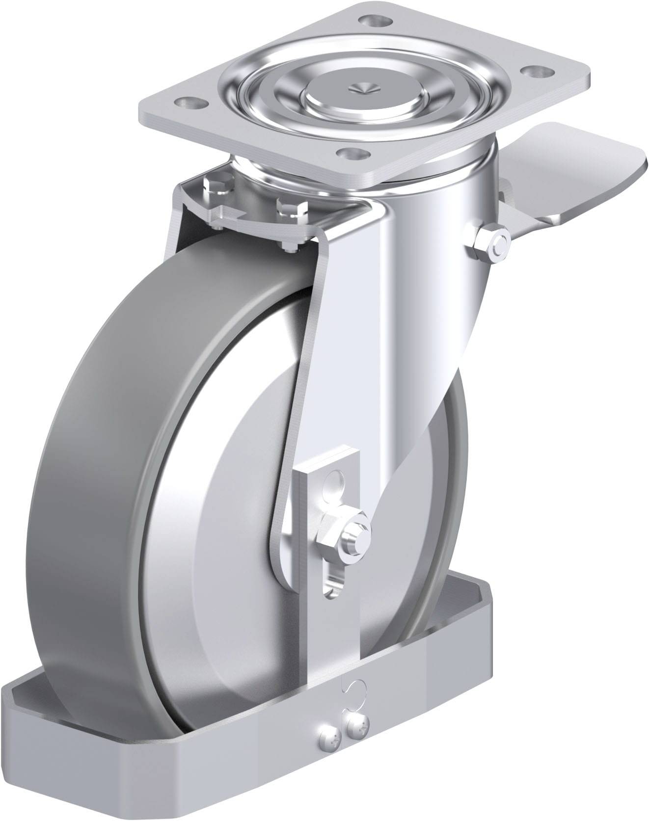 Blickle 946767 LH-PO 200G-ST-ELS-FA-FS Stahlblech-Lenkrolle Rad-Durchmesser: 200mm Tragfähigkeit (max.): 600kg 1St.