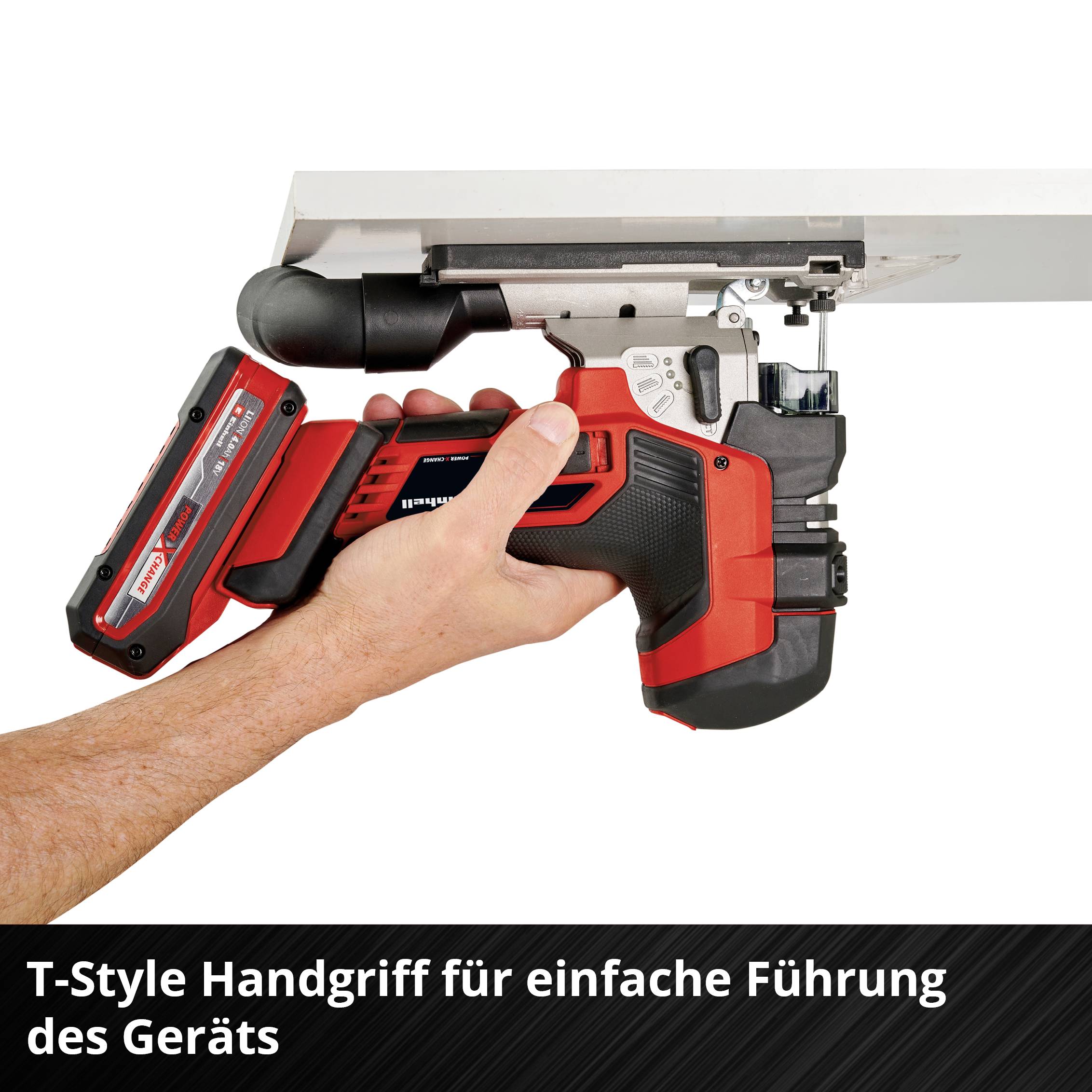 Einhell Set bestehend aus Akku-Stichsäge TP-JST 18/135 Li BL und Power X-Change Start-Kit 18V 4Ah