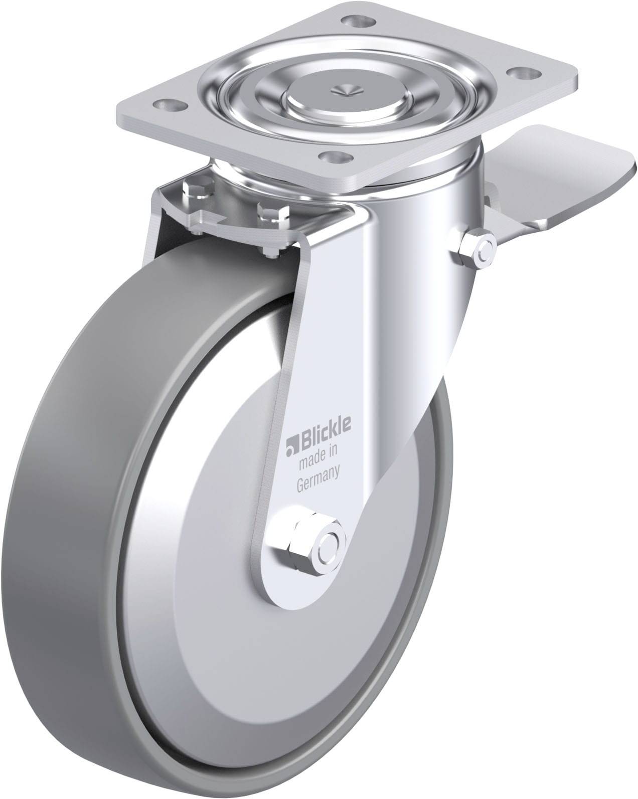 Blickle 946776 LH-PO 200K-ST-ELS-FA Stahlblech-Lenkrolle Rad-Durchmesser: 200mm Tragfähigkeit (max.): 600kg 1St.