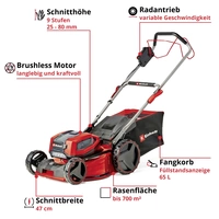 Einhell Professional GP-CM 36/47 S Li BL (4x4,0Ah) Akku Akku-Rasenmäher Einstellbarer Holm, inkl. Akku, inkl. Ladegerät Einhell Professional GP-CM 36/47 S Li BL (4x4,0Ah) Akku Akku-Rasenmäher Einstellbarer Holm, inkl. Akku, inkl. Ladegerät
