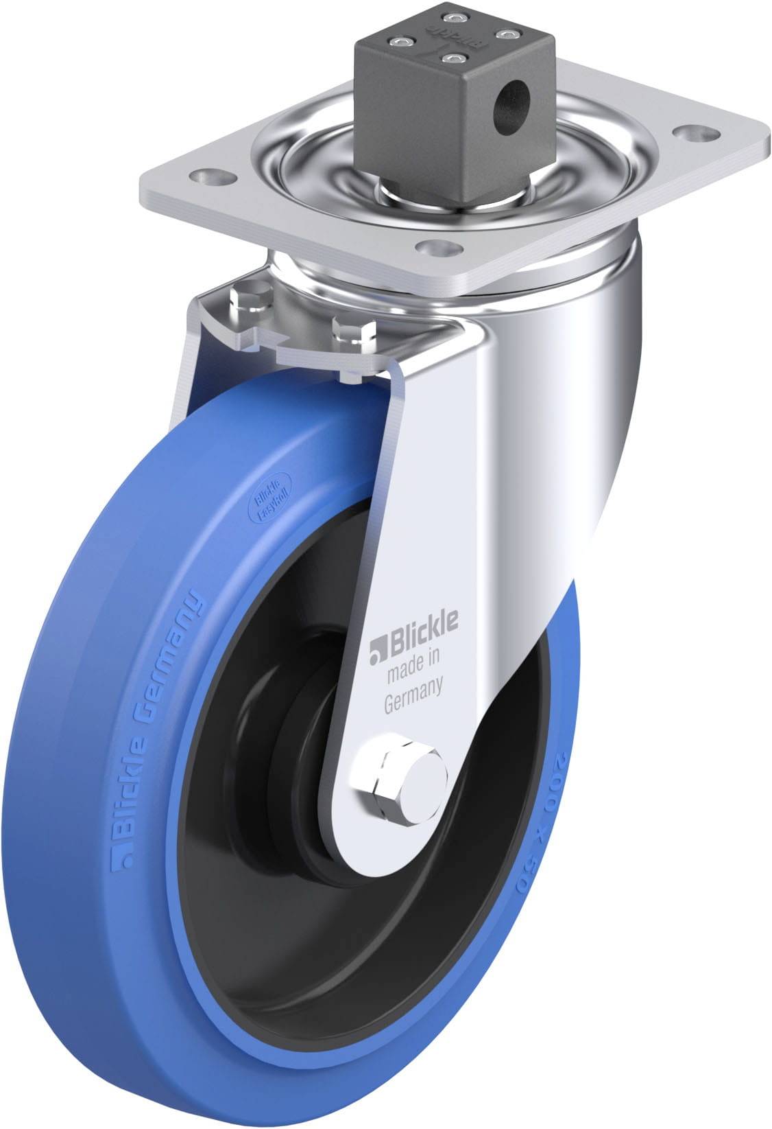 Blickle 851919 LH-POEV 200KA-CS13-SB Stahlblech-Lenkrolle Rad-Durchmesser: 200mm Tragfähigkeit (max.): 500kg 1St.
