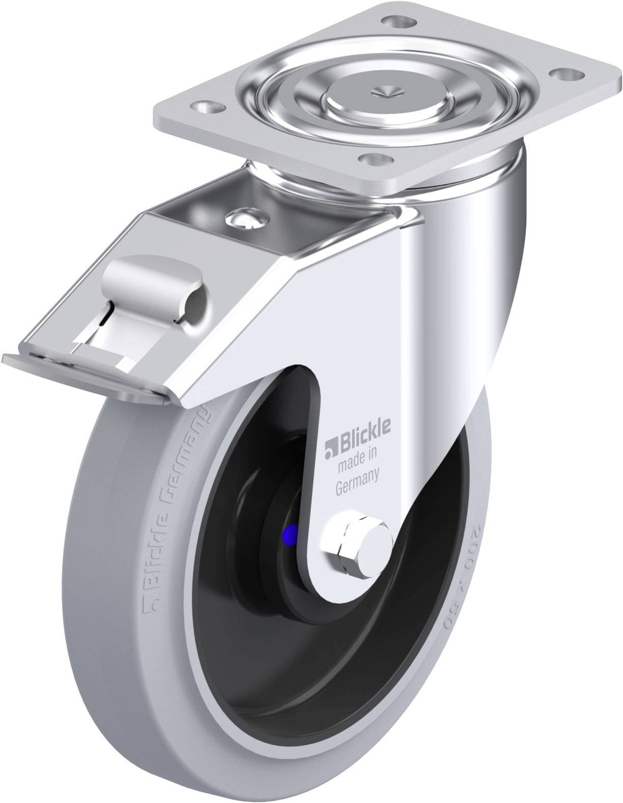 Blickle 851907 LH-POEV 200XKA-FI-SG Stahlblech-Lenkrolle Rad-Durchmesser: 200mm Tragfähigkeit (max.): 500kg 1St.