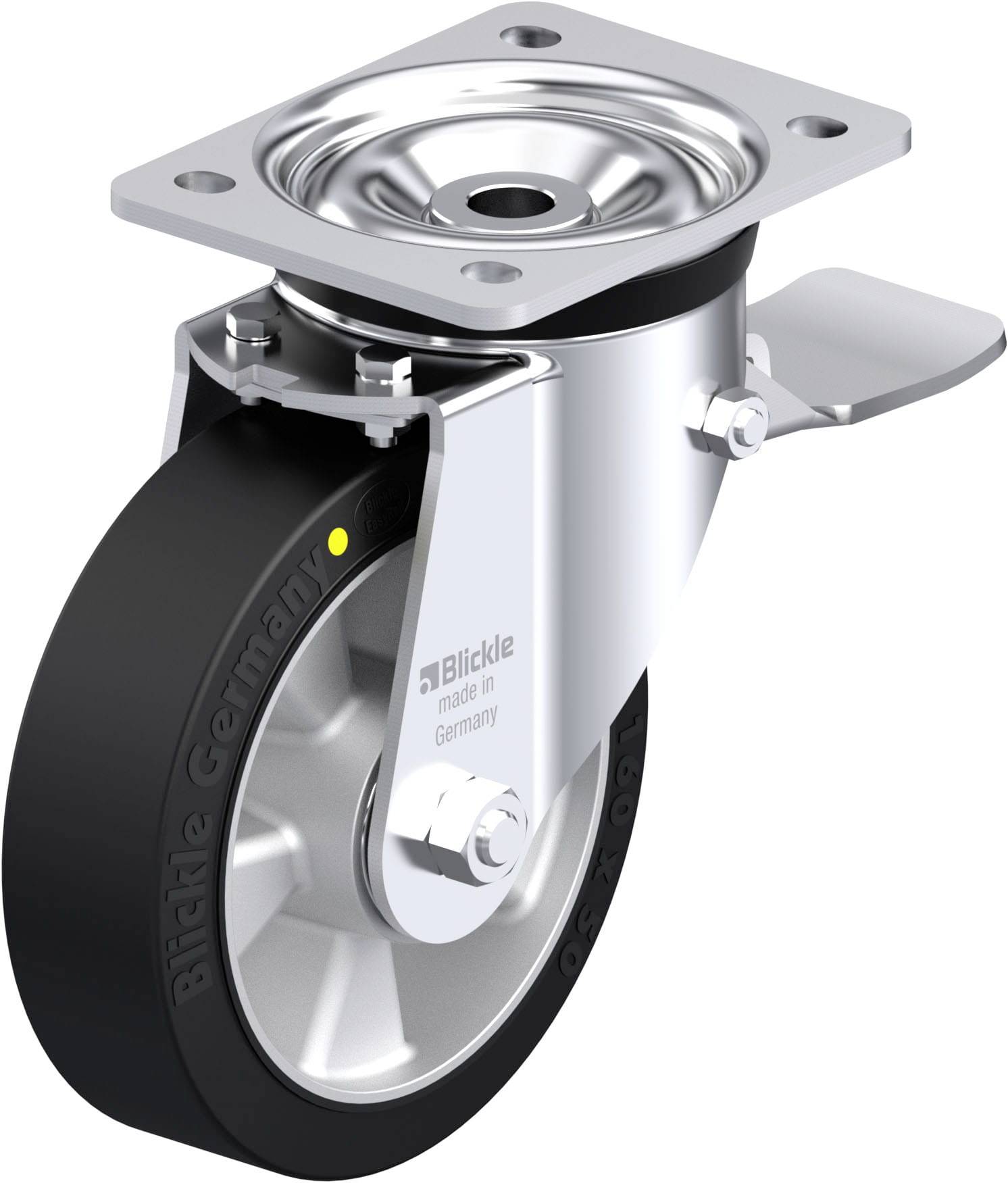 Blickle 904332 LK-ALEV 160K-ST-EL Stahlblech-Lenkrolle Rad-Durchmesser: 160mm Tragfähigkeit (max.): 400kg 1St.