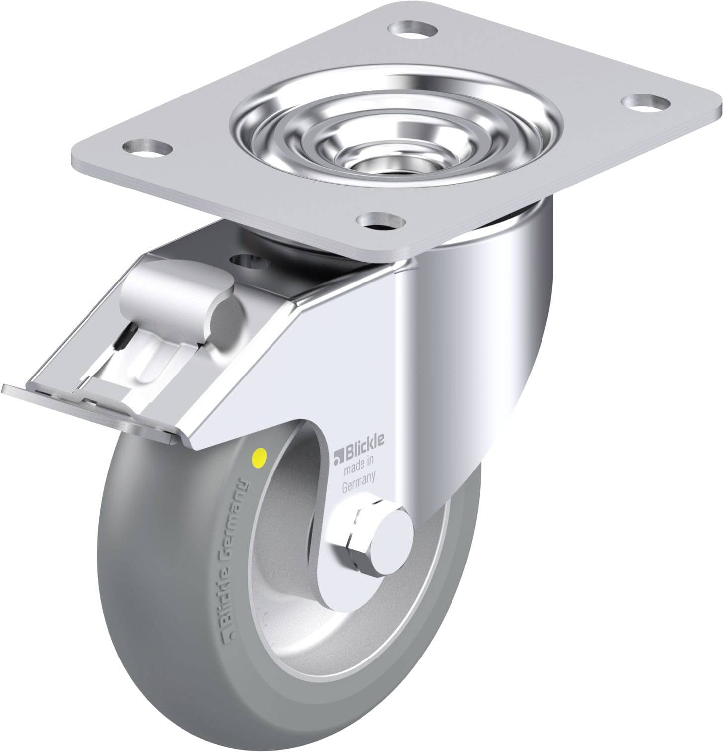 Blickle 936611 LK-ALTH 125K-3-FI-AS-CO Stahlblech-Lenkrolle Rad-Durchmesser: 125mm Tragfähigkeit (max.): 350kg 1St.