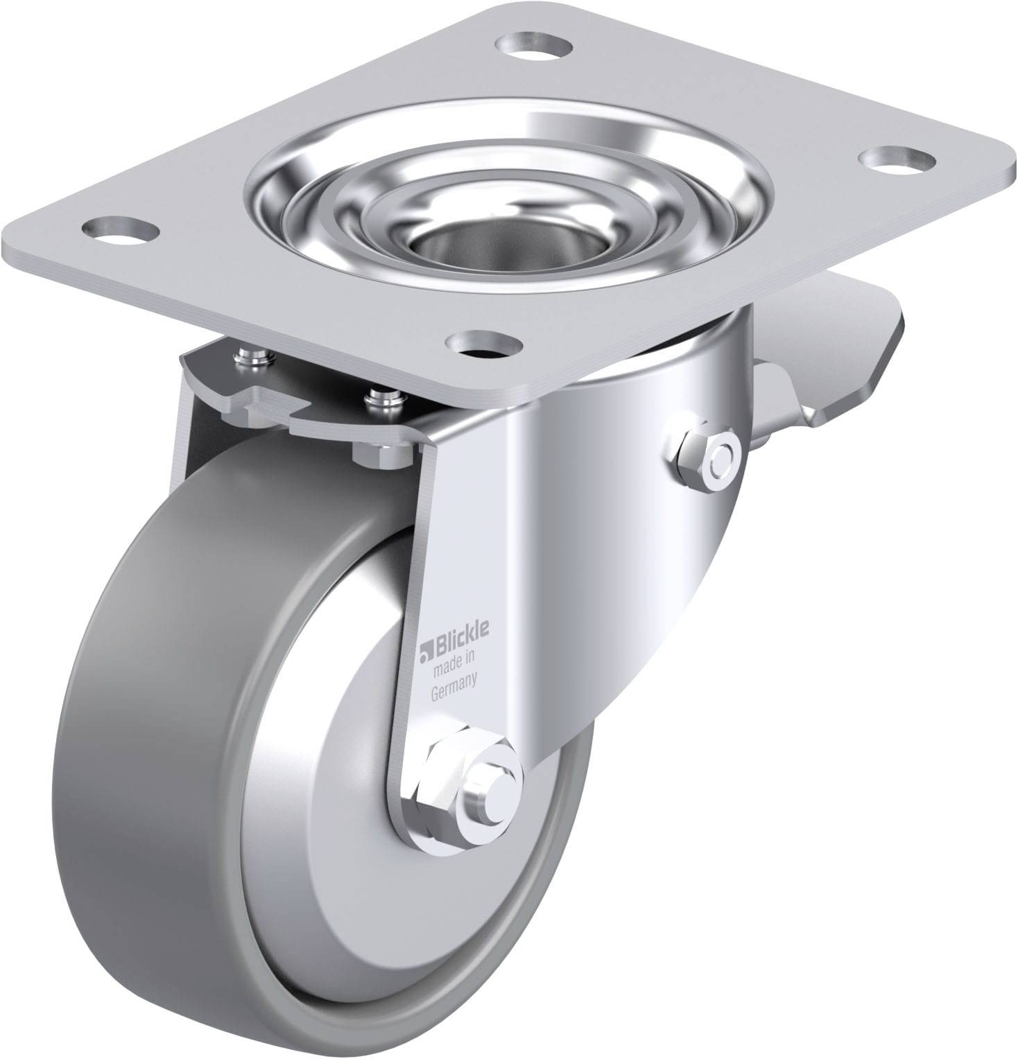 Blickle 946789 LK-PO 100KA-3-ST-ELS-FA Stahlblech-Lenkrolle Rad-Durchmesser: 100mm Tragfähigkeit (max.): 280kg 1St.