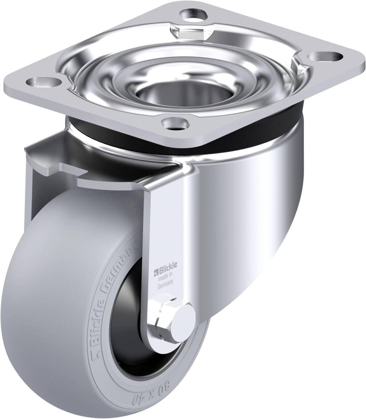 Blickle 946457 LK-POES 80KF-SG Stahlblech-Lenkrolle Rad-Durchmesser: 80mm Tragfähigkeit (max.): 110kg 1St.
