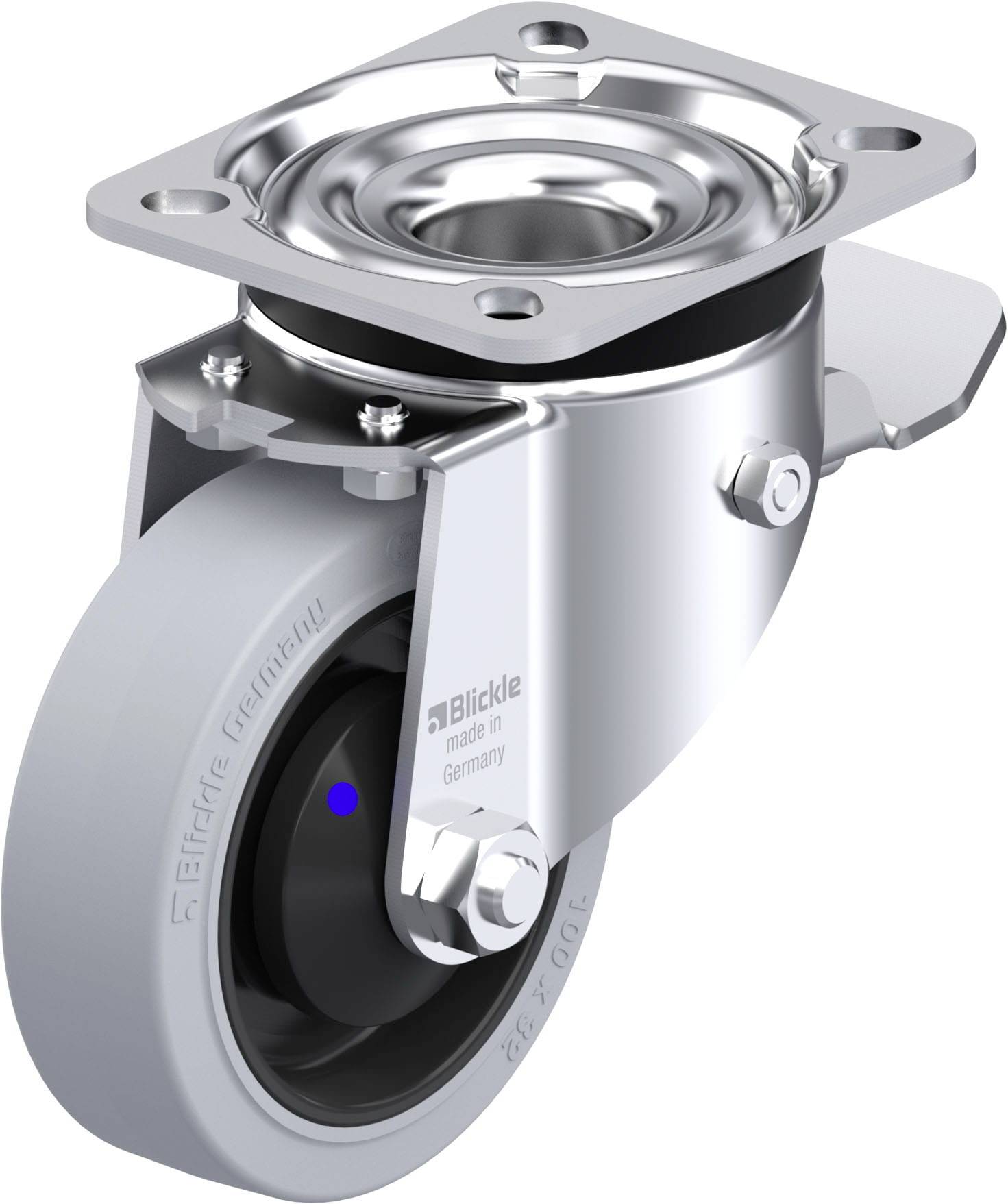 Blickle 945756 LK-POEV 100XKA-1-ST-SG Stahlblech-Lenkrolle Rad-Durchmesser: 100mm Tragfähigkeit (max.): 200kg 1St.