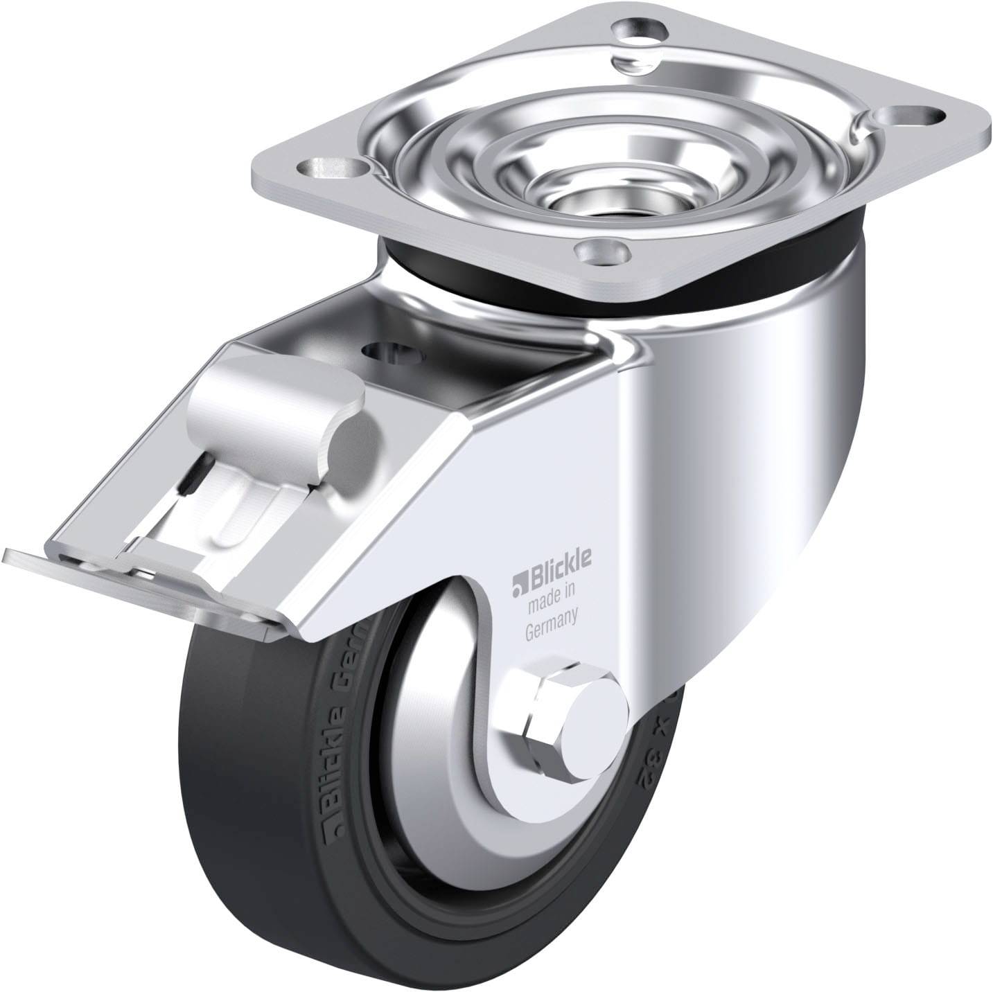 Blickle 850929 LK-POEV 100XR-1-FI-FA Stahlblech-Lenkrolle Rad-Durchmesser: 100mm Tragfähigkeit (max.): 200kg 1St.