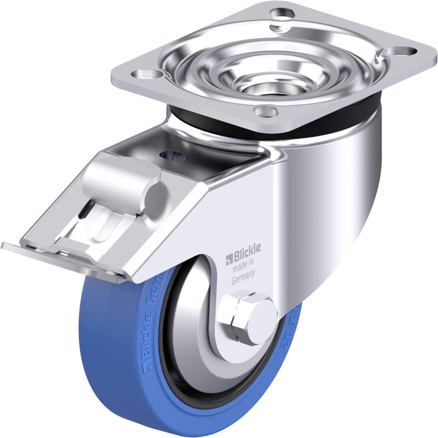 Blickle 850926 LK-POEV 100XR-1-FI-SB-FA Stahlblech-Lenkrolle Rad-Durchmesser: 100mm Tragfähigkeit (max.): 200kg 1St.