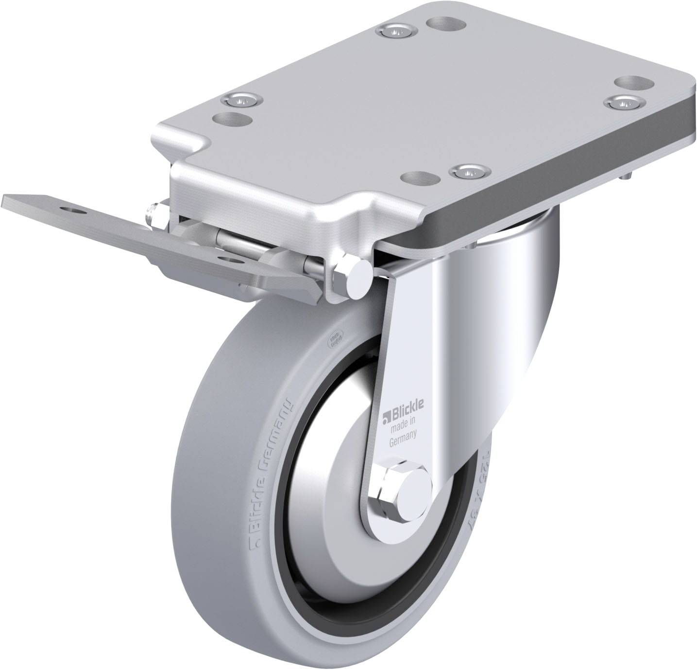 Blickle 851186 LK-POEV 125KA-3-IS-SG-FA Stahlblech-Lenkrolle Rad-Durchmesser: 125mm Tragfähigkeit (max.): 250kg 1St.