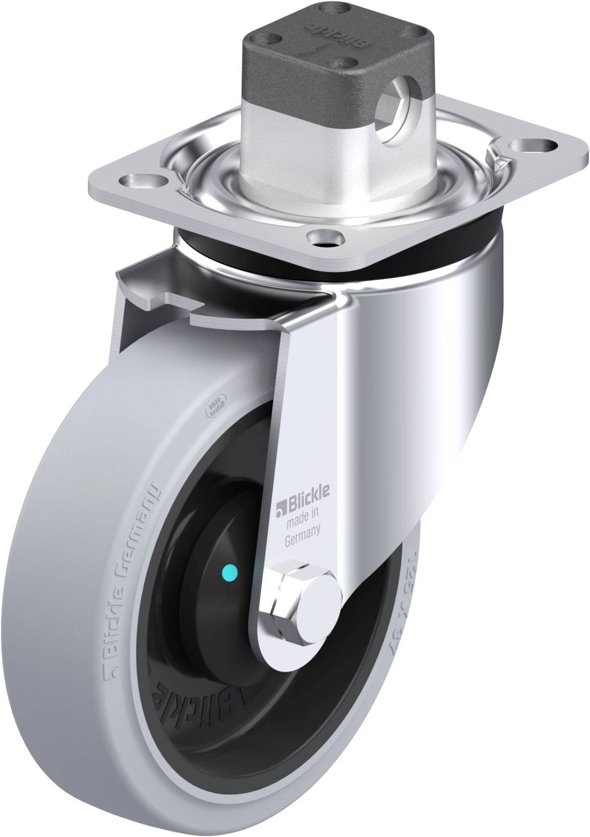 Blickle 851100 LK-POEV 125KAD-1-CS11-SG Stahlblech-Lenkrolle Rad-Durchmesser: 125mm Tragfähigkeit (max.): 250kg 1St.