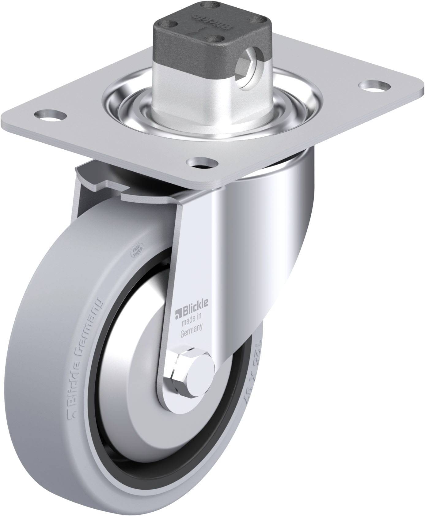 Industrie-Rolle aus Metall und Gummi, geeignet für Hochbelastungen.