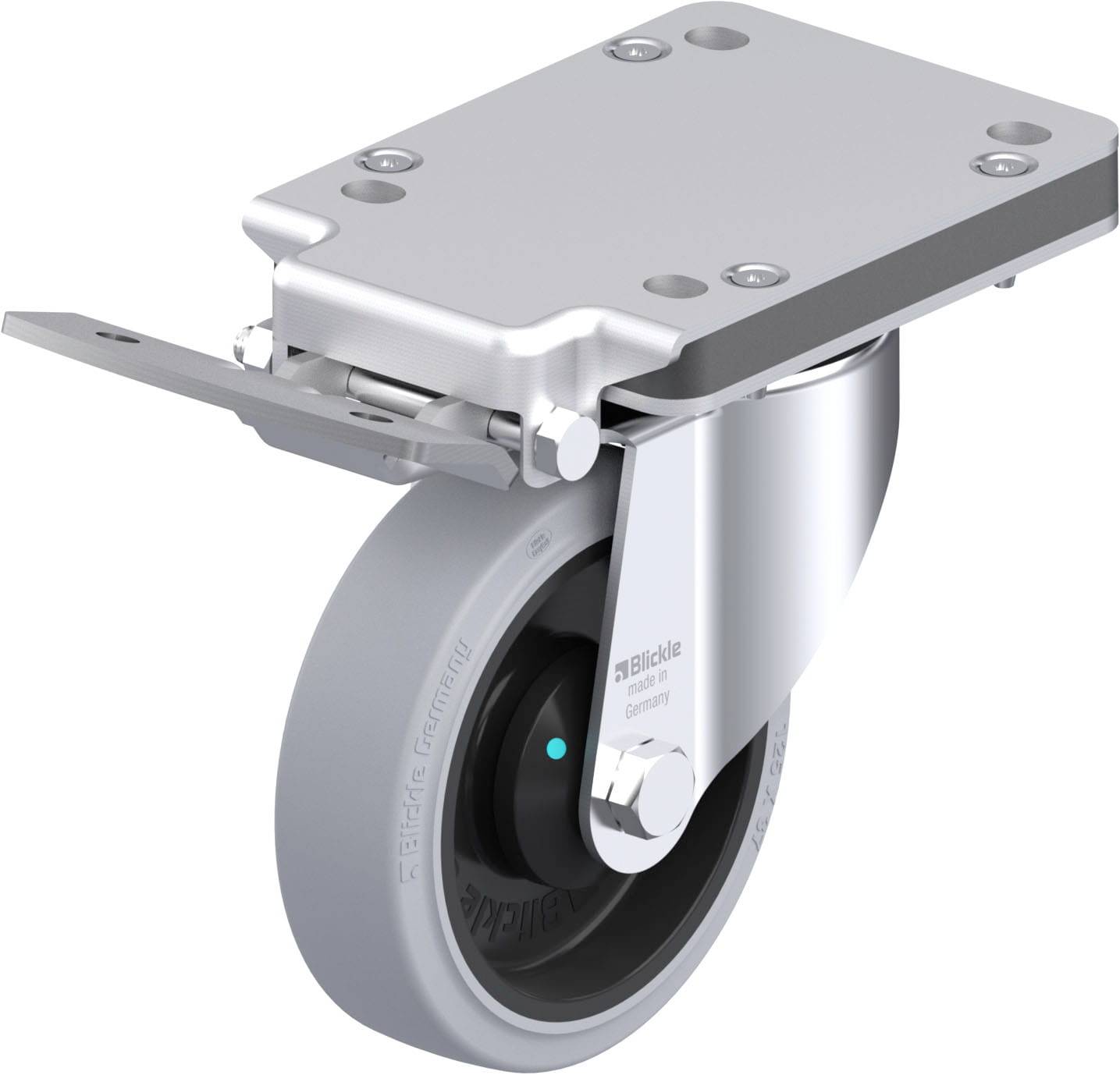 Blickle 851169 LK-POEV 125KAD-3-IS-SG Stahlblech-Lenkrolle Rad-Durchmesser: 125mm Tragfähigkeit (max.): 250kg 1St.