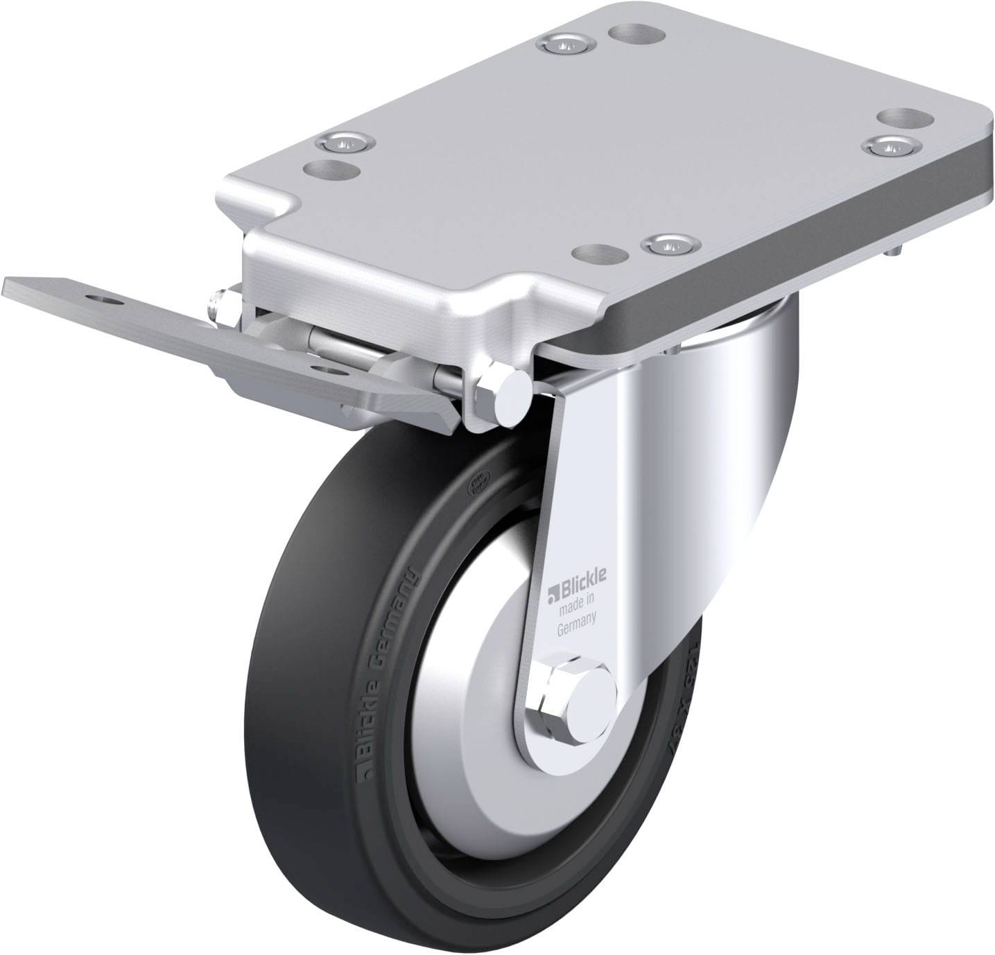 Blickle 851131 LK-POEV 125XR-3-IS-FA Stahlblech-Lenkrolle Rad-Durchmesser: 125mm Tragfähigkeit (max.): 250kg 1St.