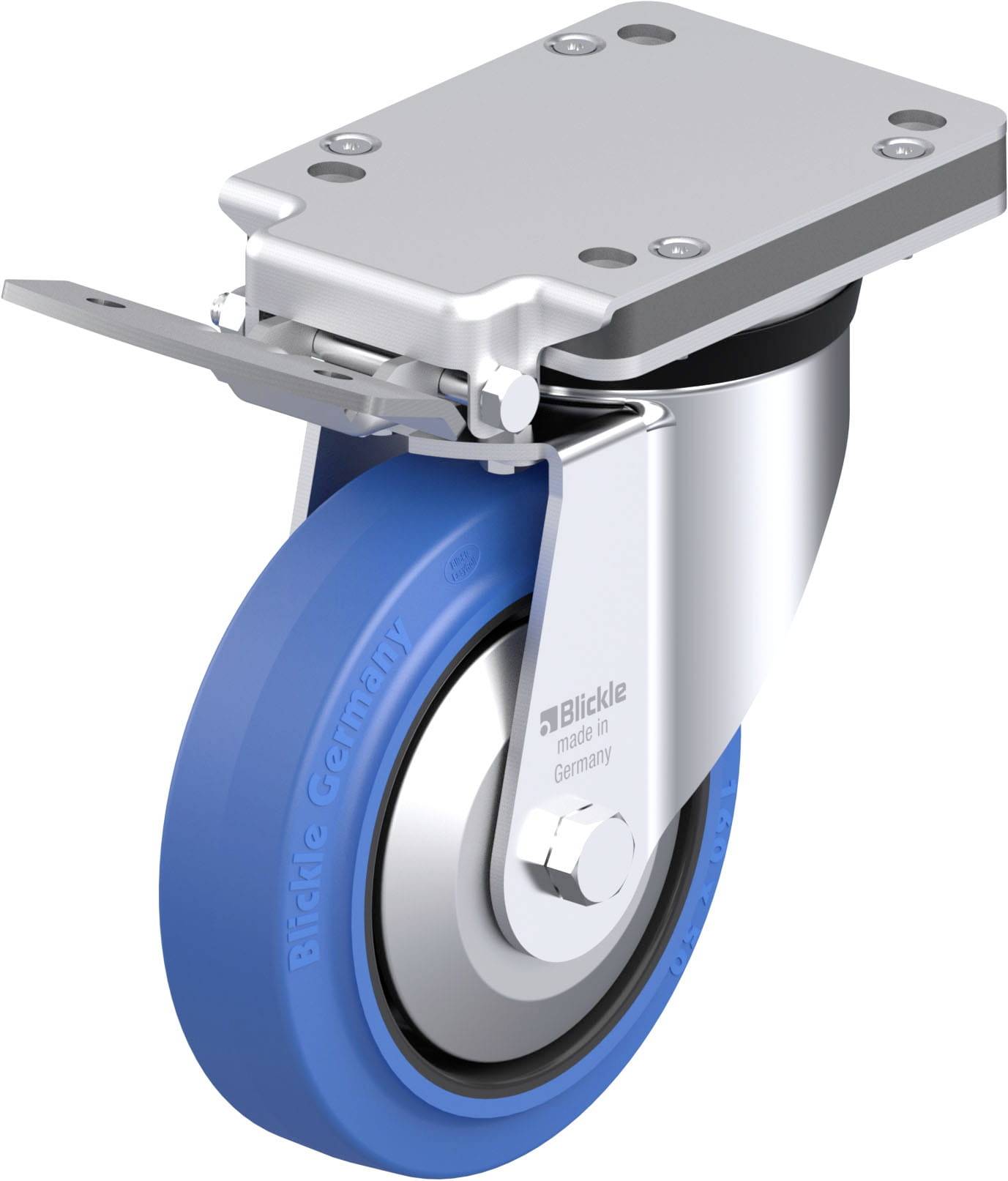 Blickle 750372 LK-POEV 160R-IS-SB-FA Stahlblech-Lenkrolle Rad-Durchmesser: 160mm Tragfähigkeit (max.): 400kg 1St.