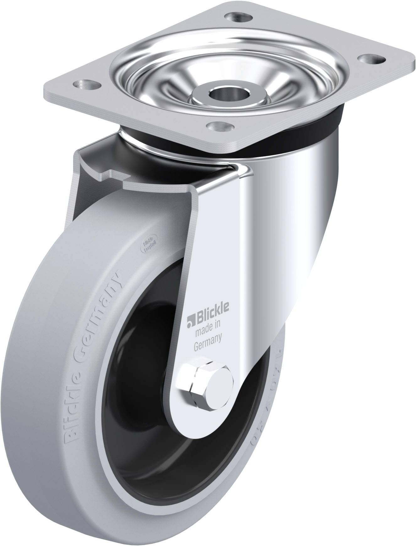 Blickle 851213 LK-POEV 160XR-SG Stahlblech-Lenkrolle Rad-Durchmesser: 160mm Tragfähigkeit (max.): 400kg 1St.