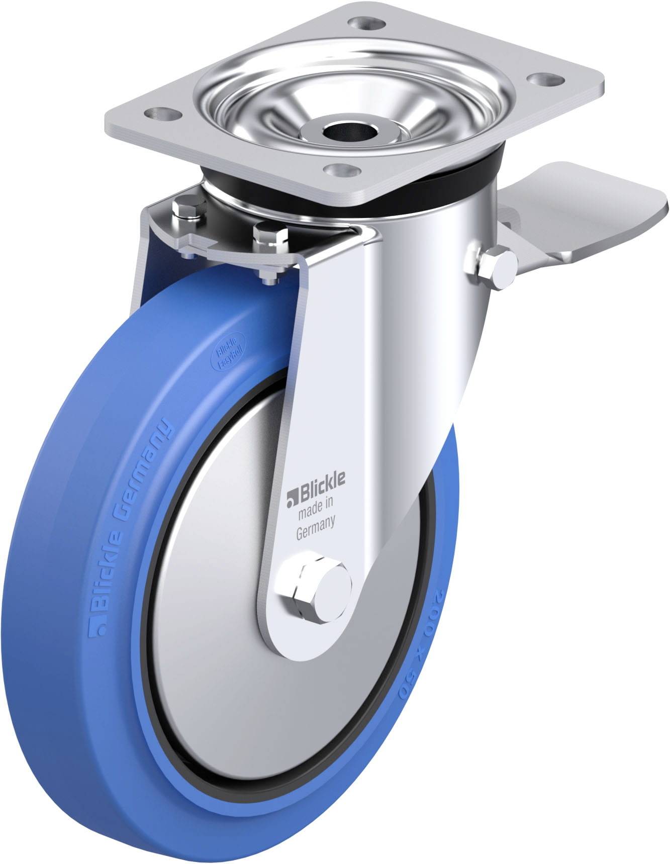 Blickle 851314 LK-POEV 200KAD-ST-SB-FA Stahlblech-Lenkrolle Rad-Durchmesser: 200mm Tragfähigkeit (max.): 500kg 1St.