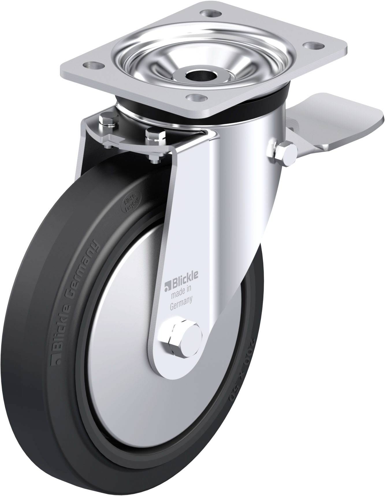 Blickle 851362 LK-POEV 200XKA-ST-FA Stahlblech-Lenkrolle Rad-Durchmesser: 200mm Tragfähigkeit (max.): 500kg 1St.