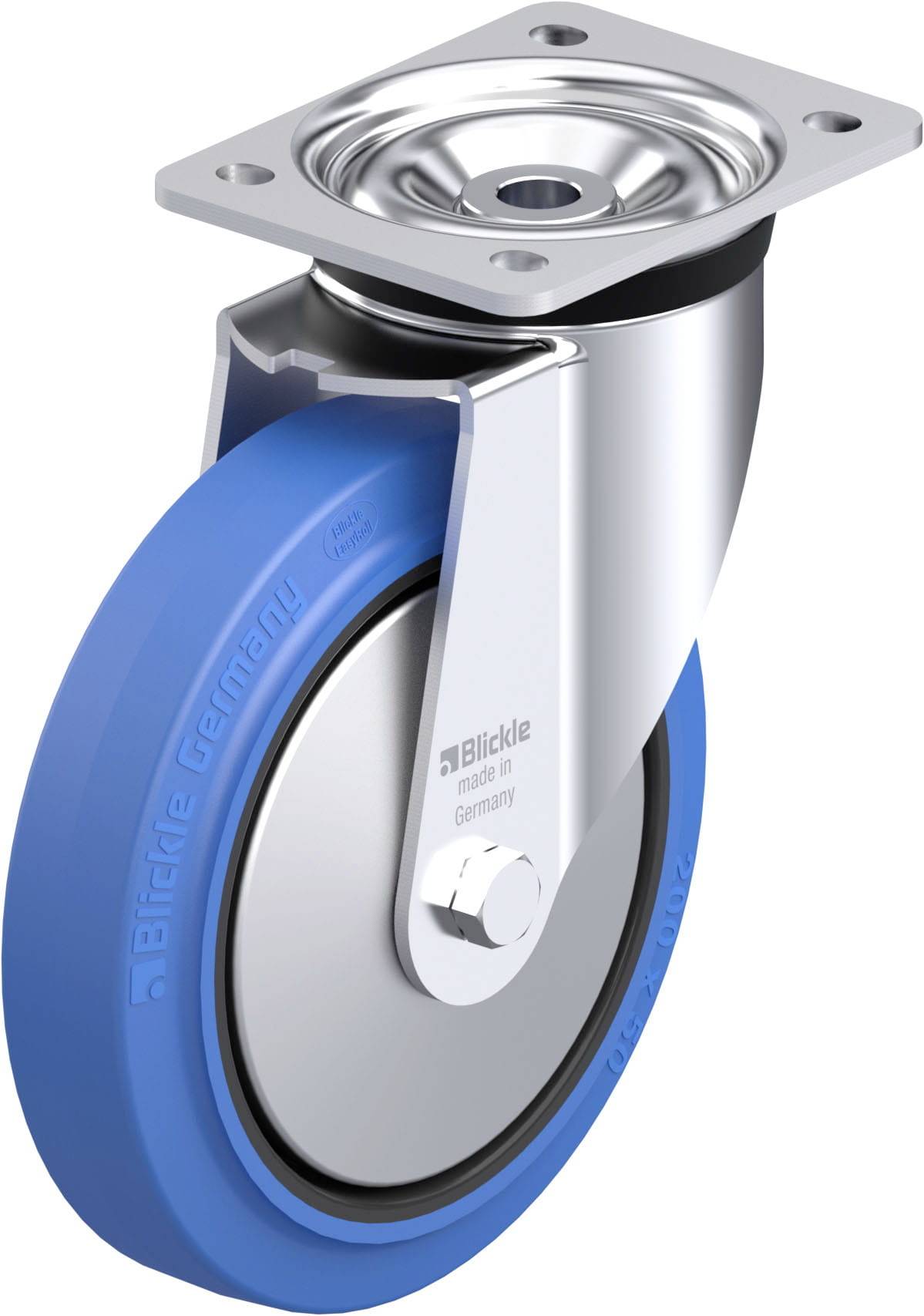 Blickle 851303 LK-POEV 200XR-SB-FA Stahlblech-Lenkrolle Rad-Durchmesser: 200mm Tragfähigkeit (max.): 500kg 1St.