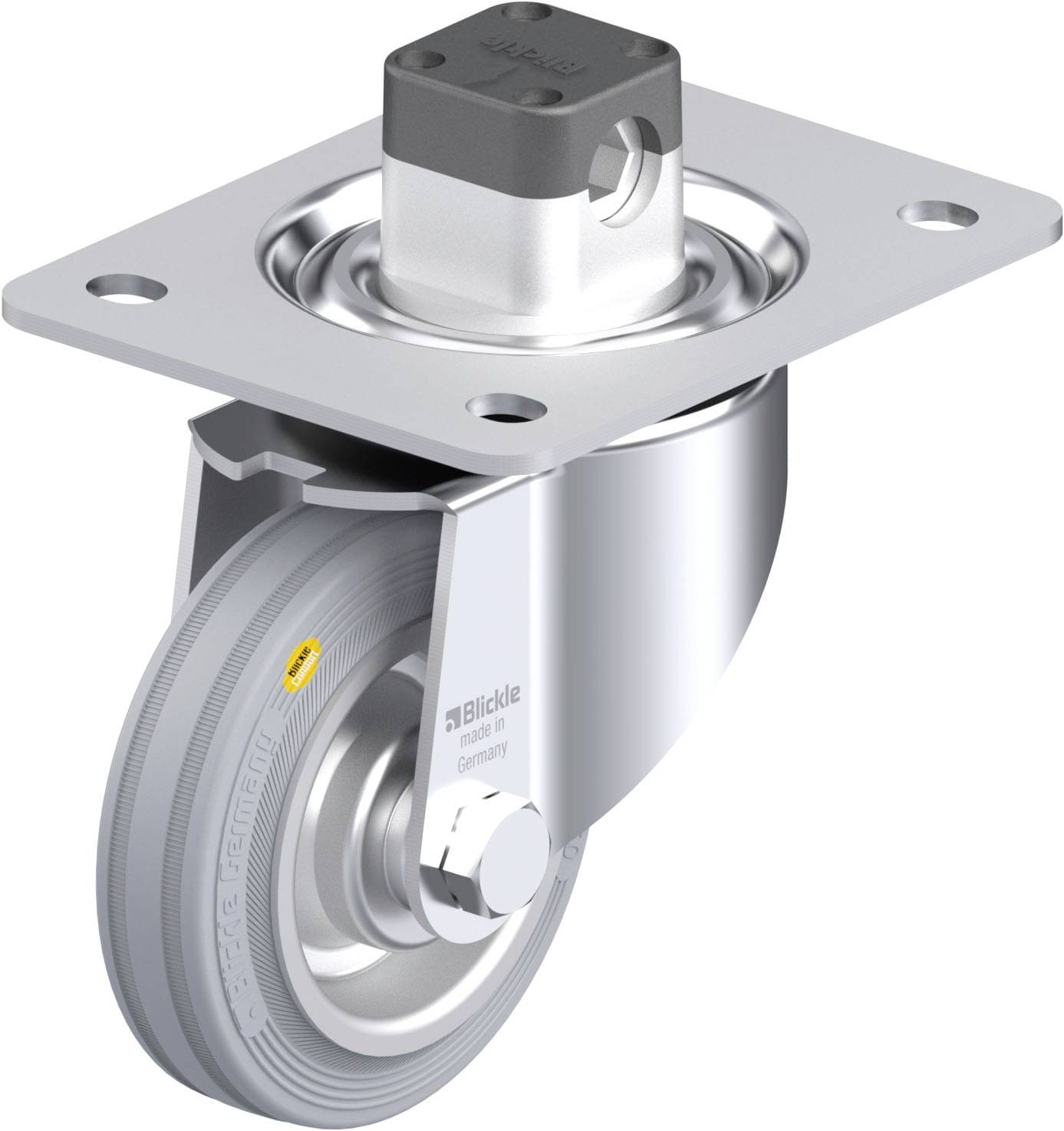 Blickle 850020 LK-RD 100R-3-CS11-VLI Stahlblech-Lenkrolle Rad-Durchmesser: 100mm Tragfähigkeit (max.): 100kg 1St.