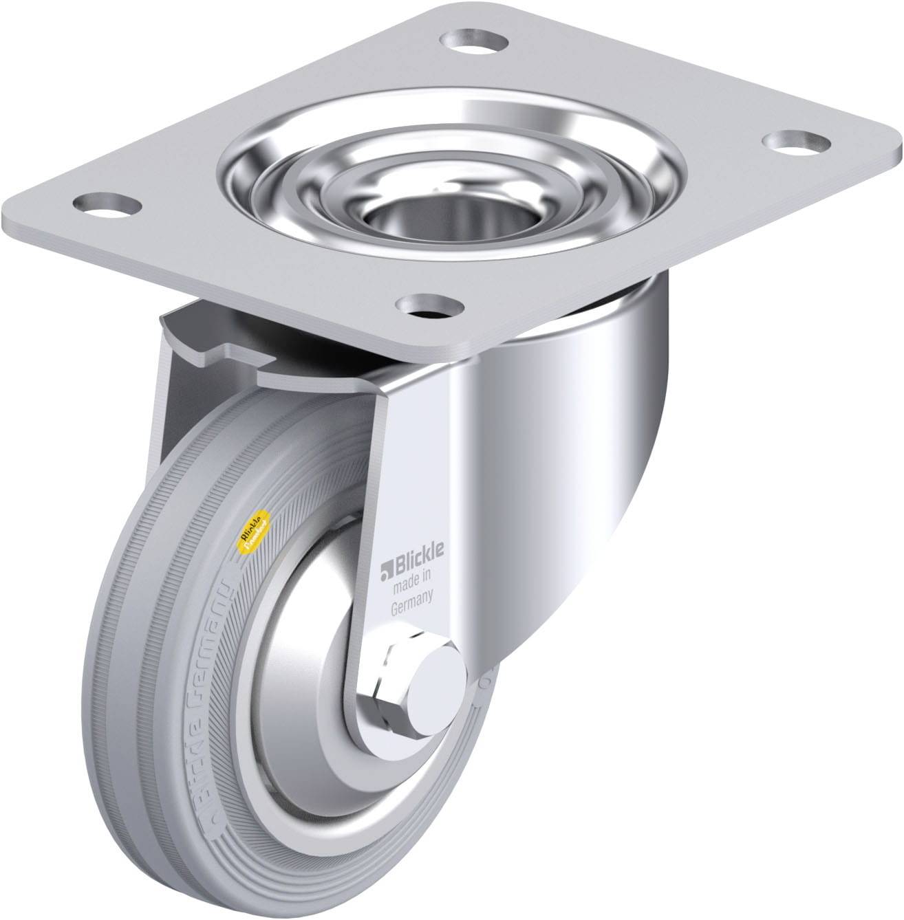 Blickle 750458 LK-RD 100R-3-VLI-FA Stahlblech-Lenkrolle Rad-Durchmesser: 100mm Tragfähigkeit (max.): 100kg 1St.