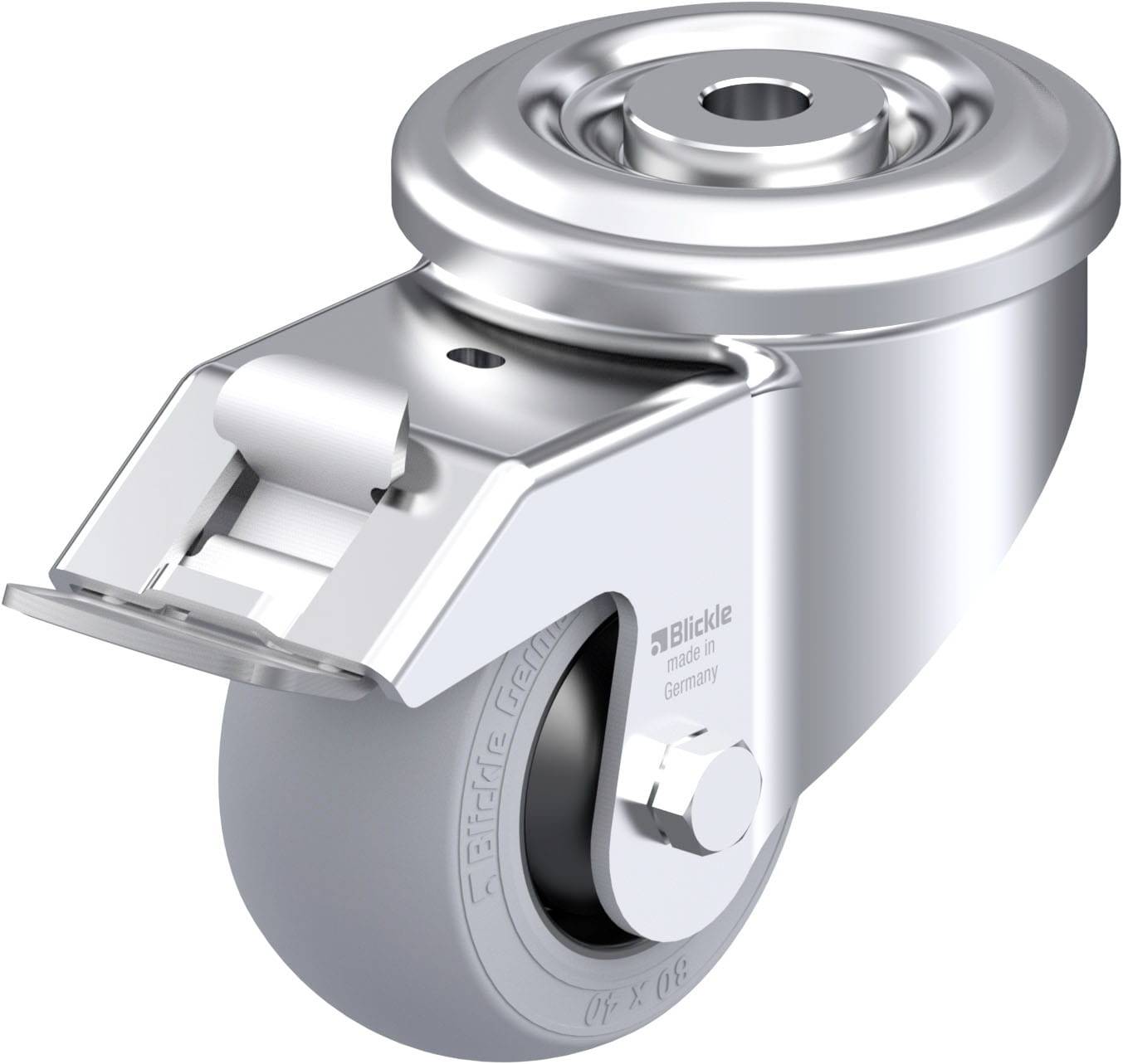 Blickle 946458 LKR-POES 80KF-FI-SG Stahlblech-Lenkrolle Rad-Durchmesser: 80mm Tragfähigkeit (max.): 110kg 1St.