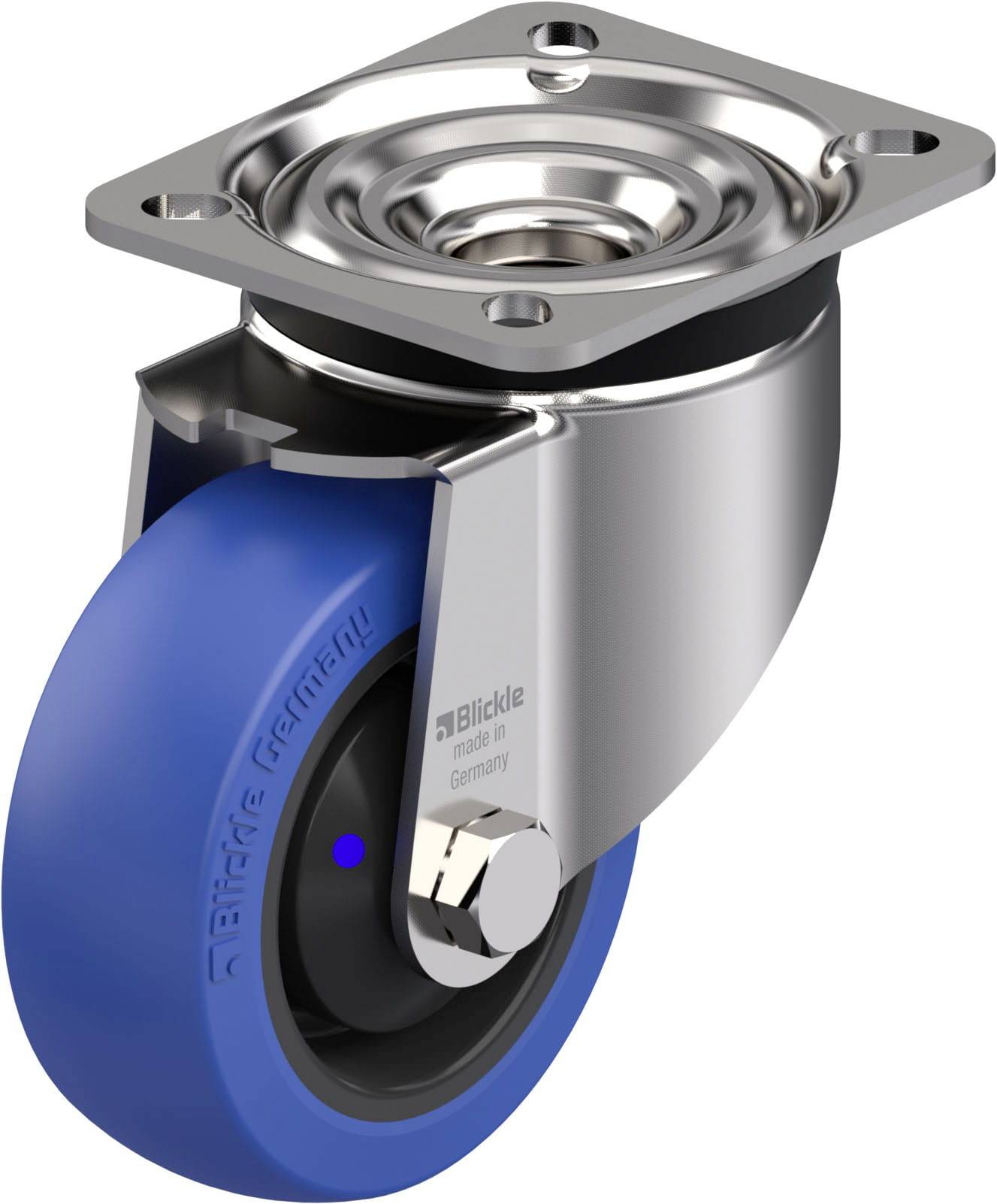 Blickle 922006 LKX-POBS 100XKA-1 Edelstahl-Schwerlast-Lenkrolle Rad-Durchmesser: 100mm Tragfähigkeit (max.): 200kg 1St.